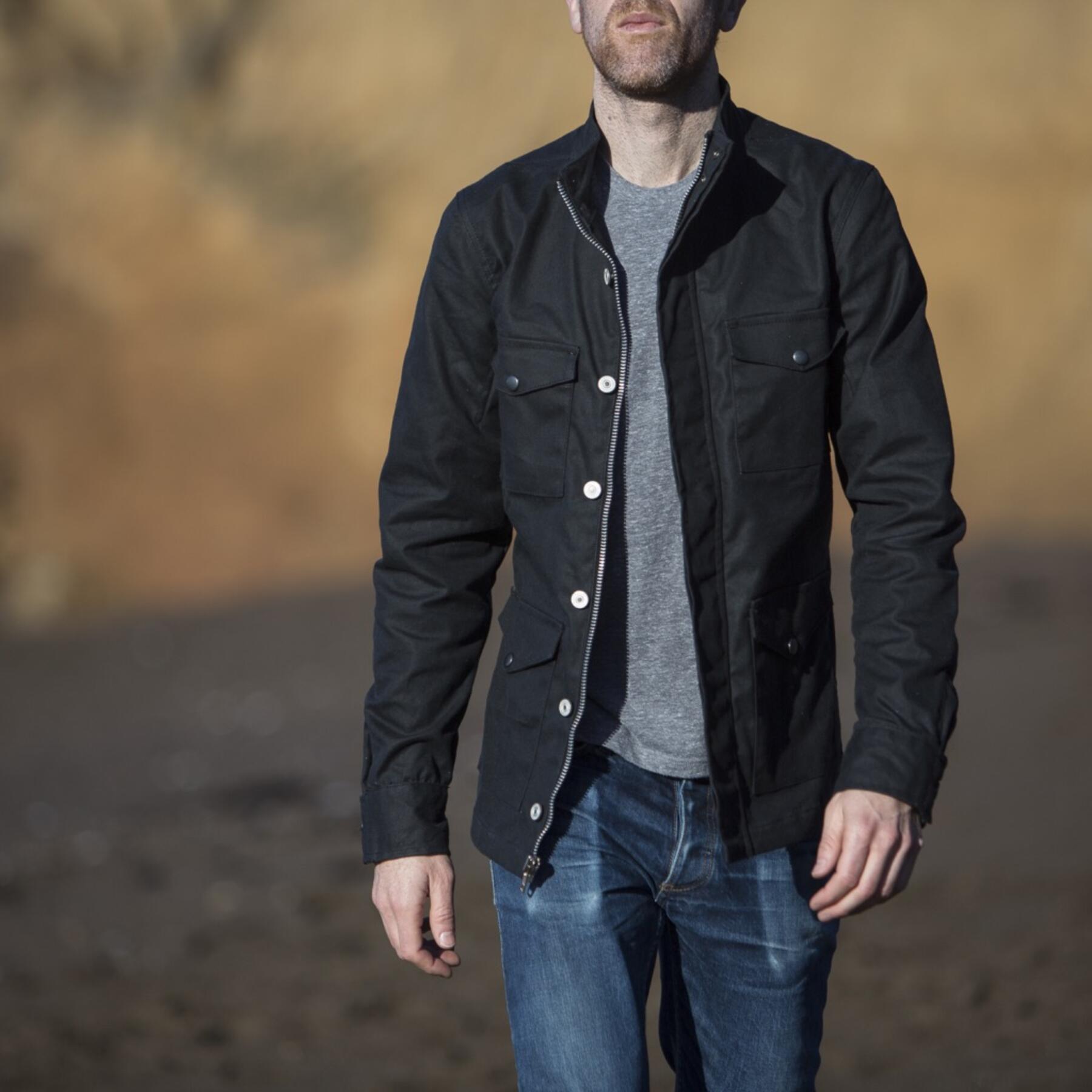 gustin field jacket - waxed black