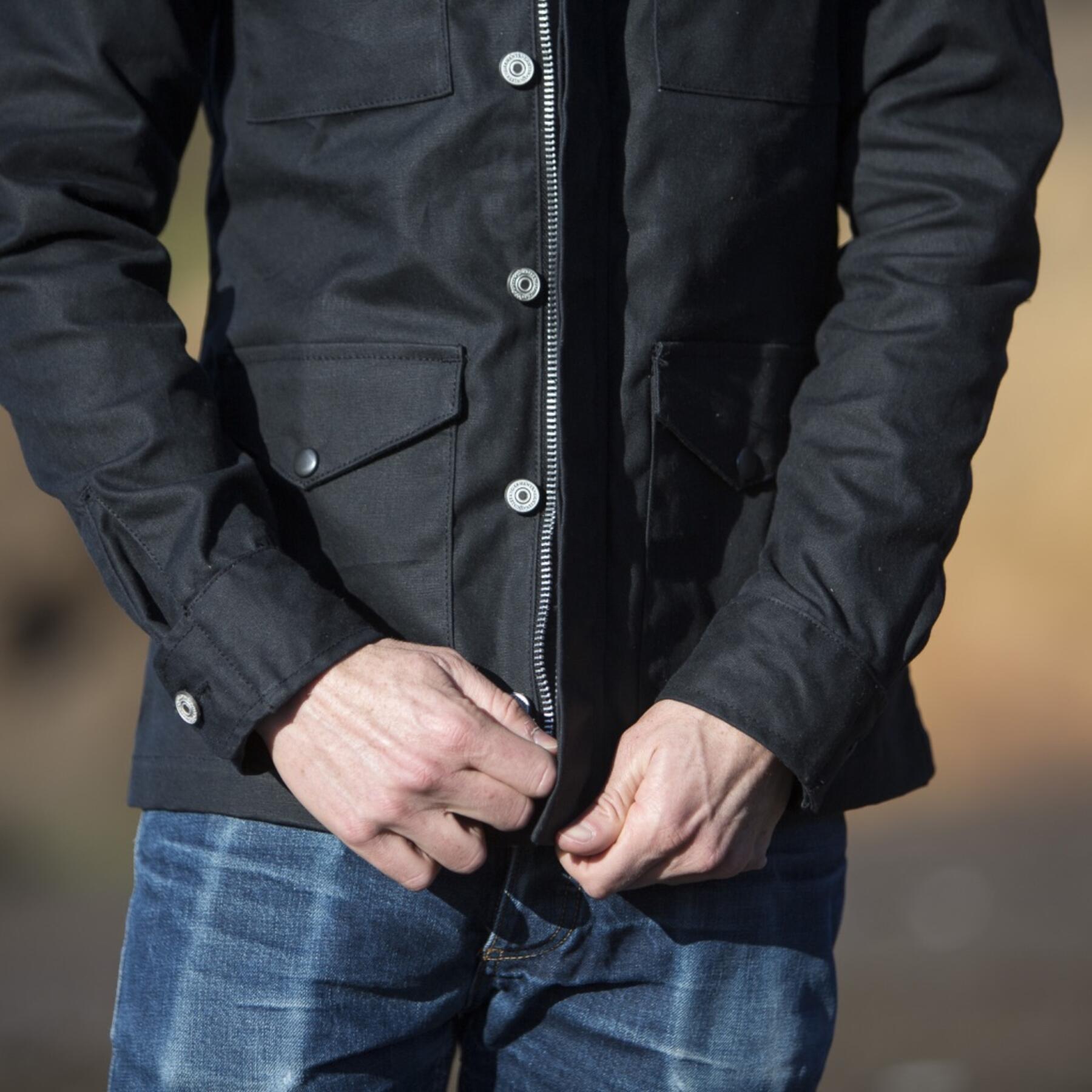 gustin field jacket - waxed black