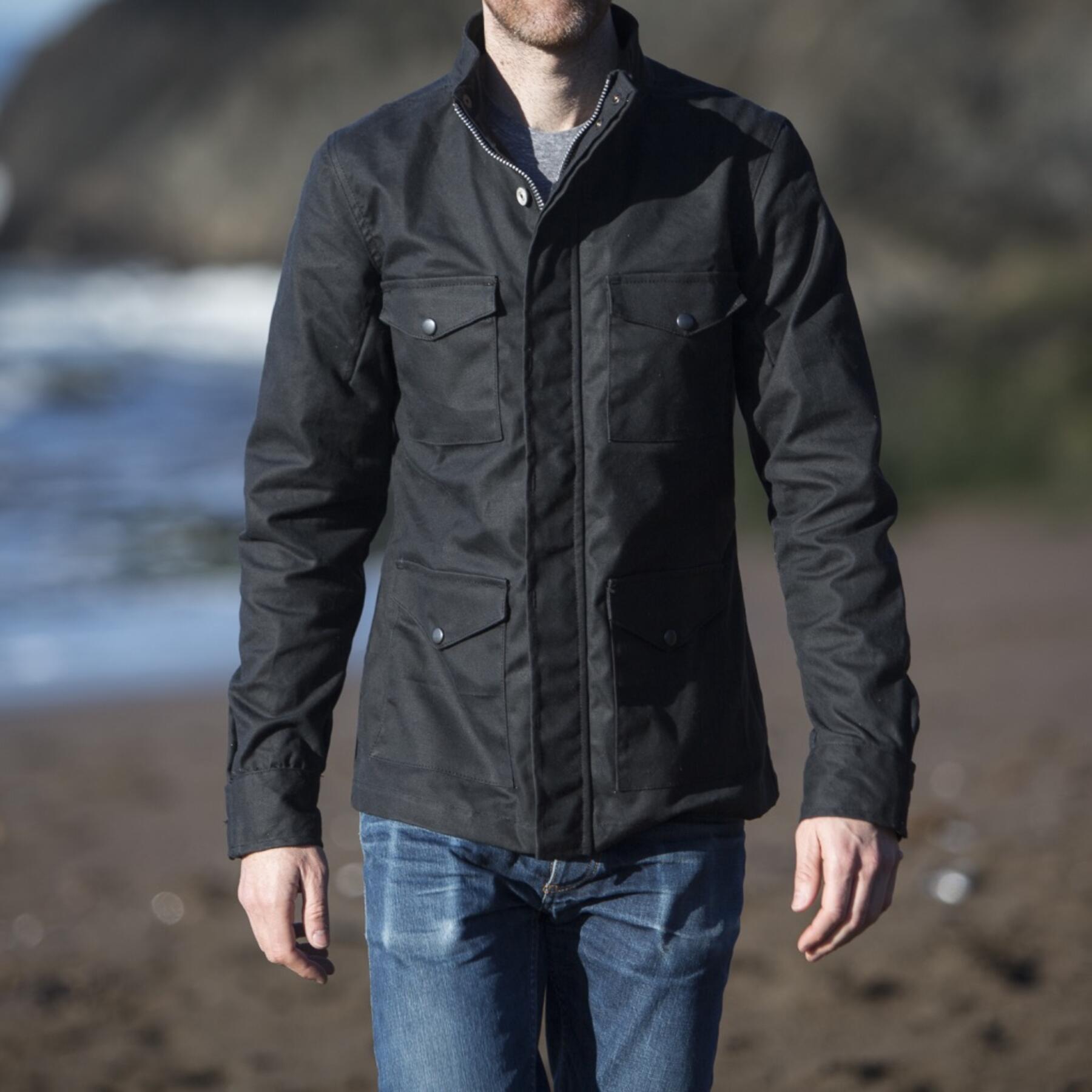 gustin field jacket - waxed black
