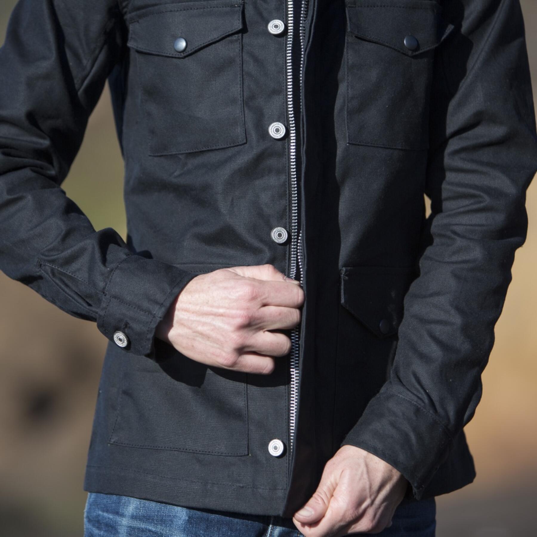 gustin field jacket - waxed black
