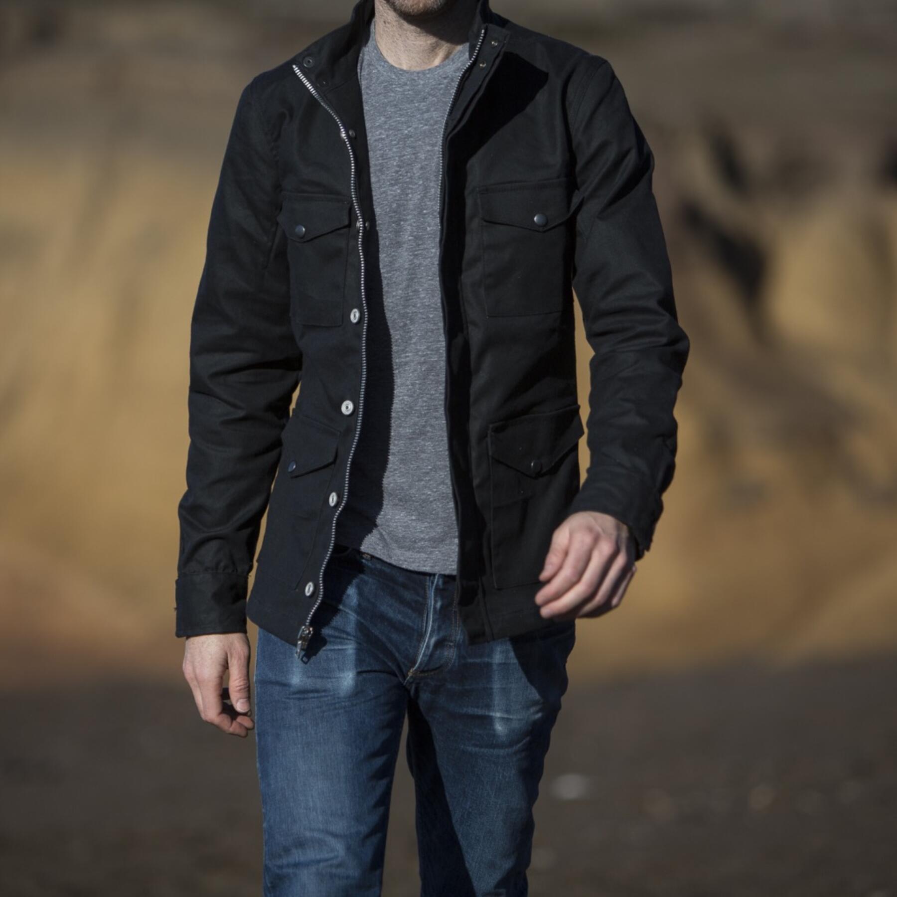 gustin field jacket - waxed black
