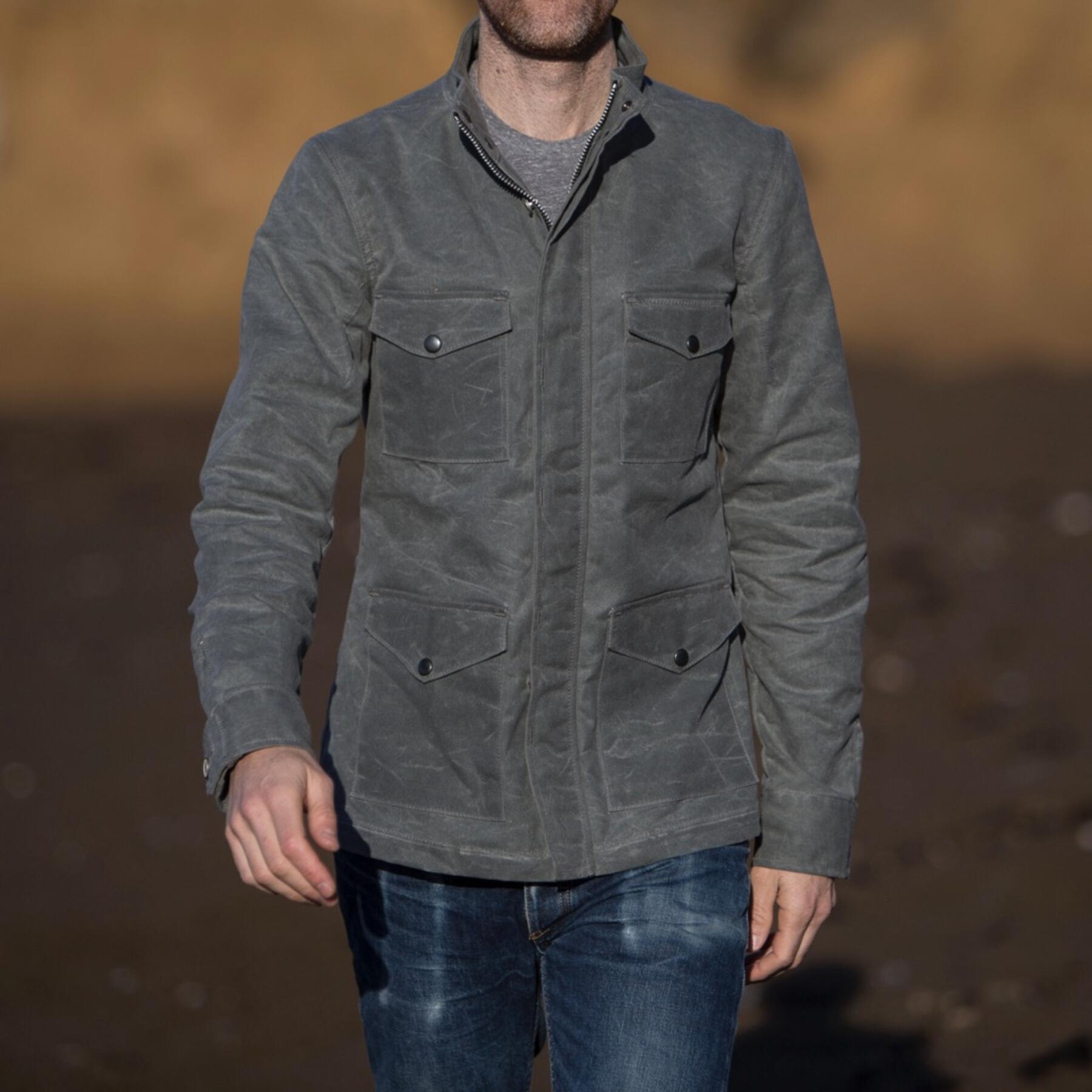 gustin field jacket - waxed charcoal