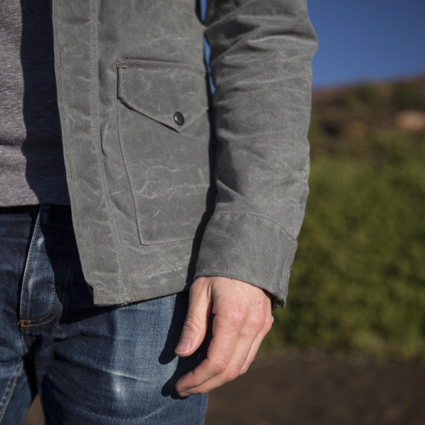gustin field jacket - waxed charcoal