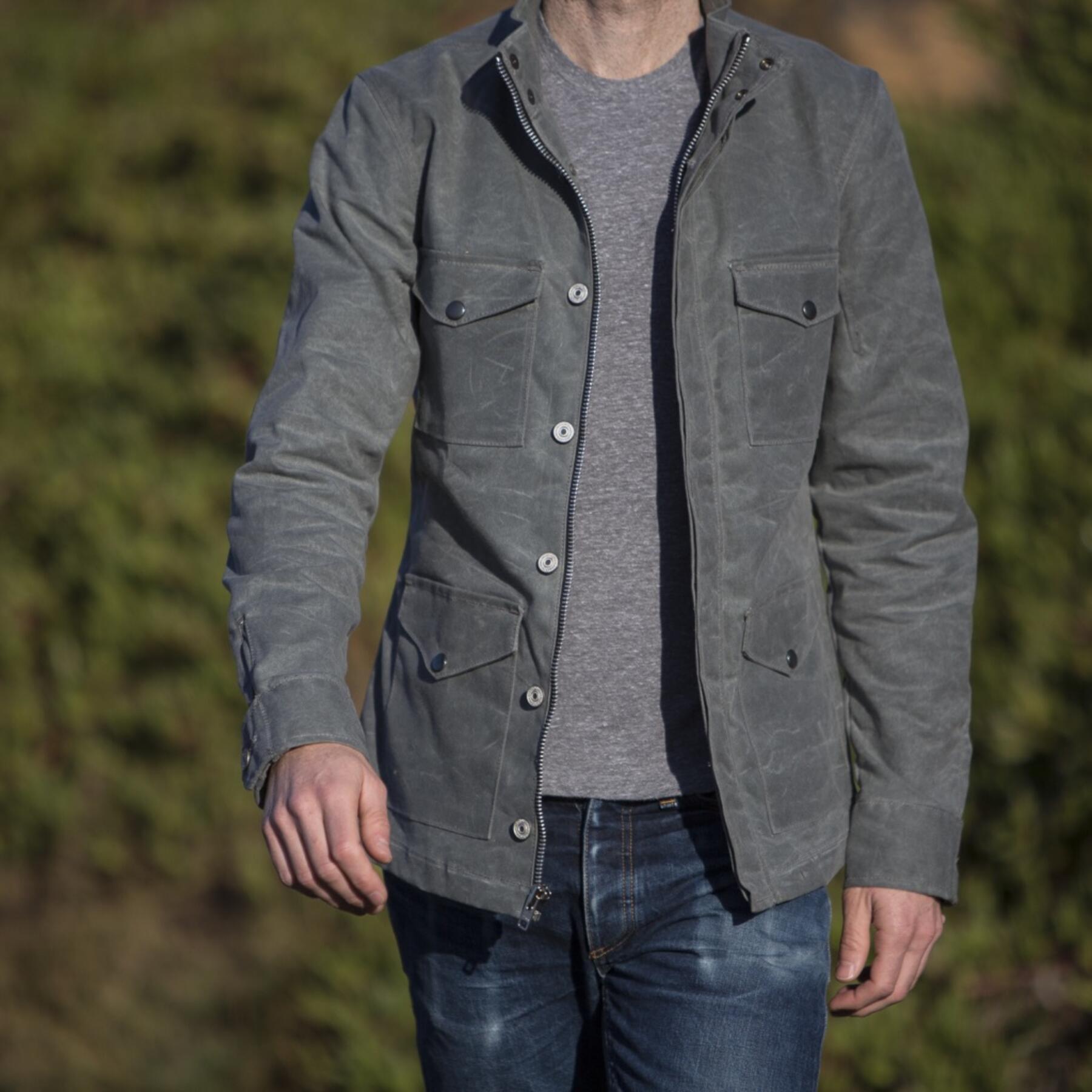 gustin field jacket - waxed charcoal