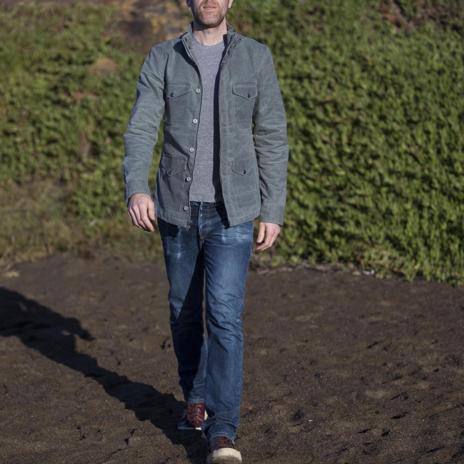 gustin field jacket - waxed charcoal