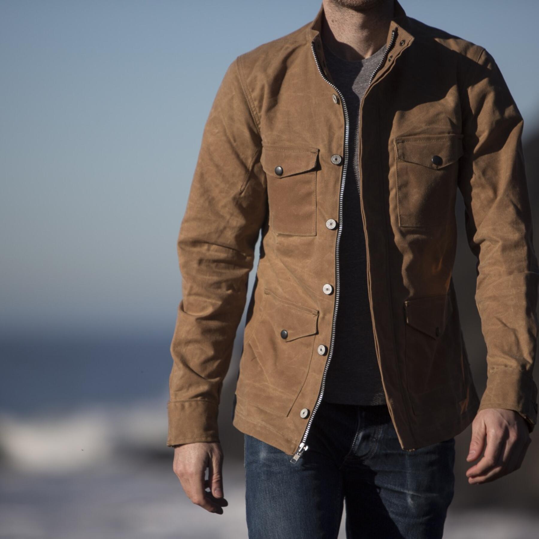 gustin field jacket - waxed brown