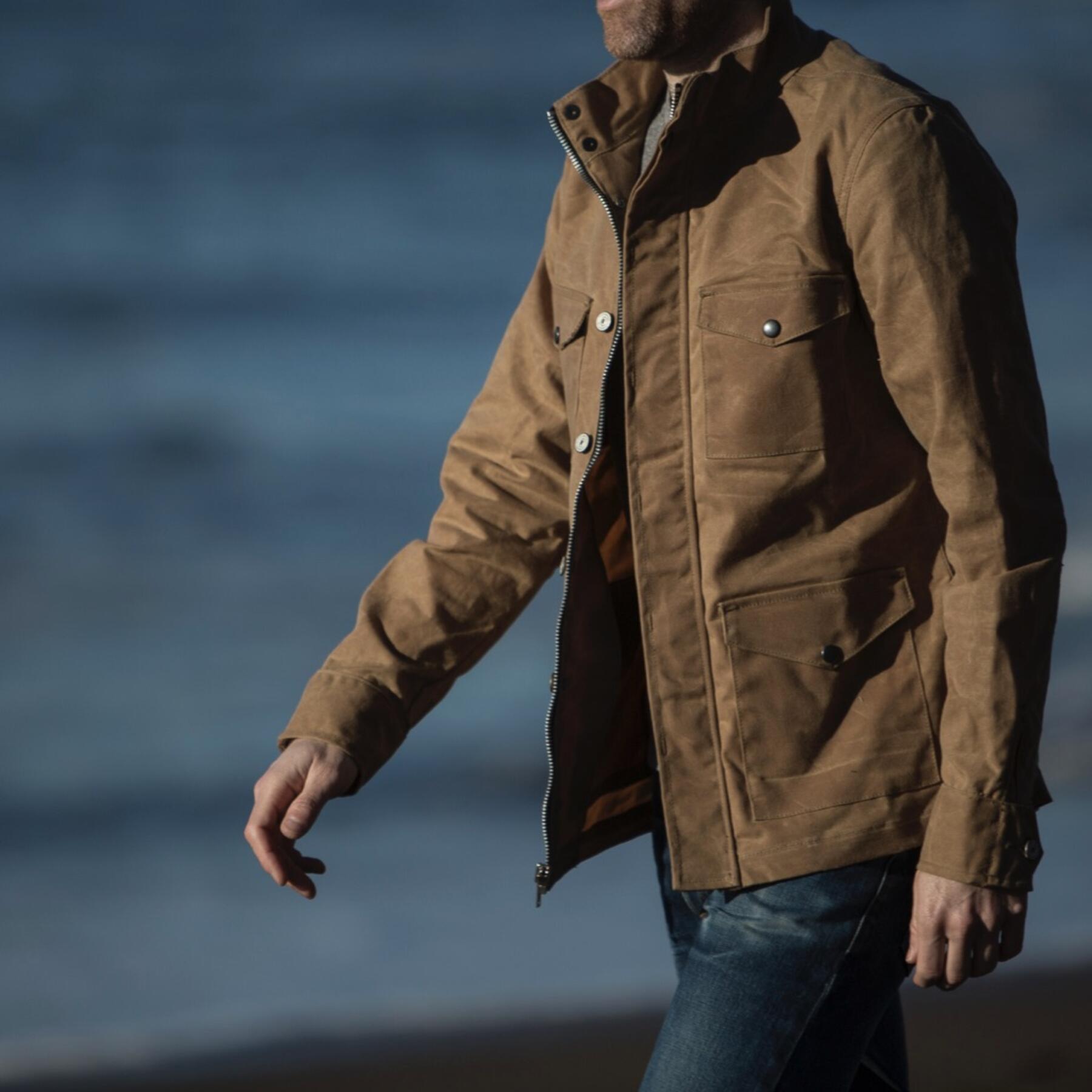 gustin field jacket - waxed brown