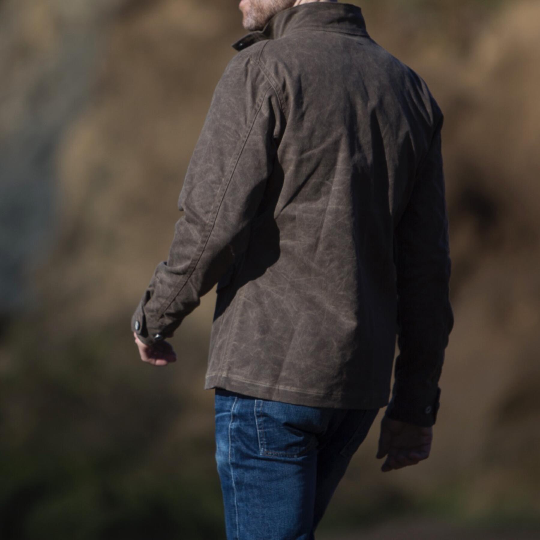 gustin field jacket - waxed dark oak