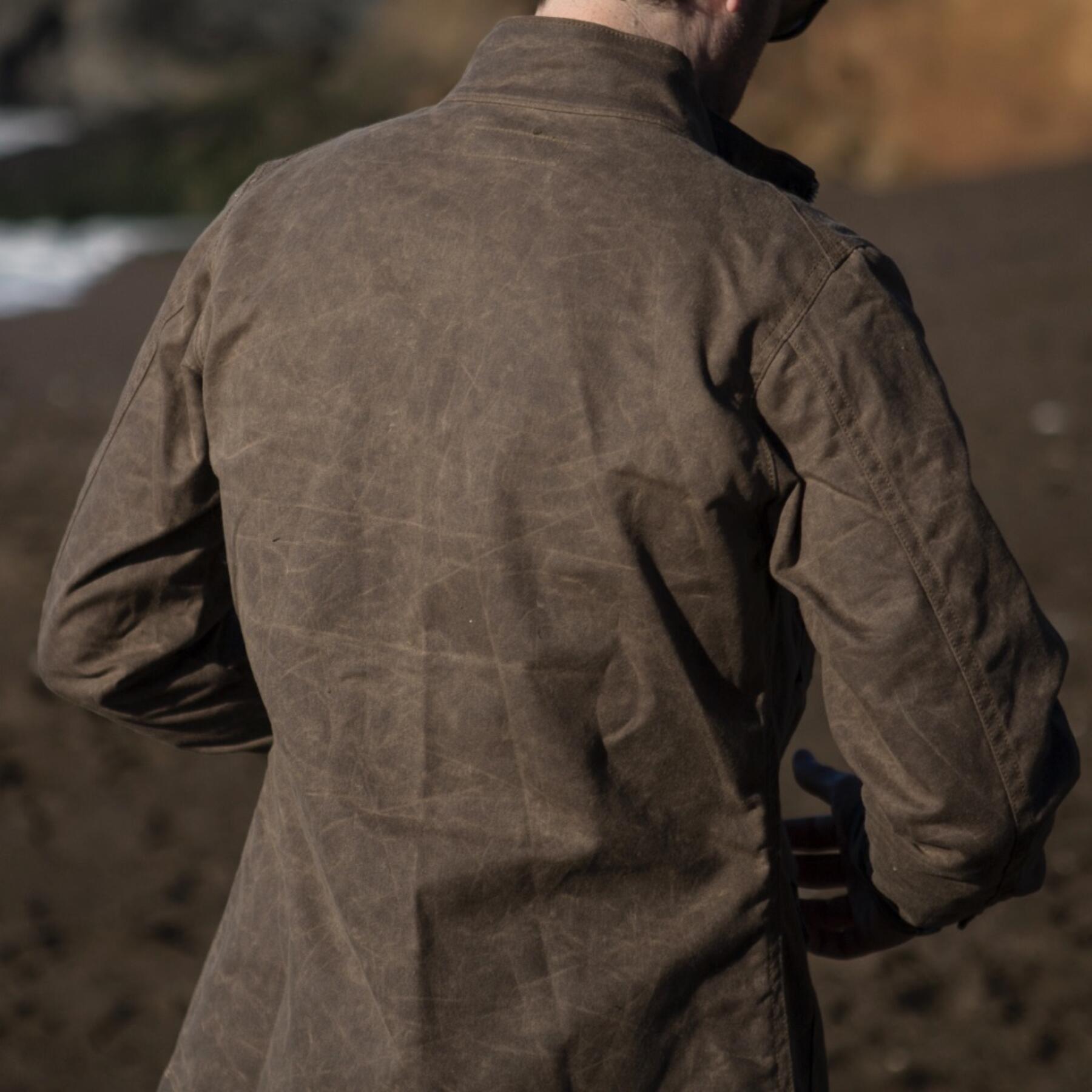 gustin field jacket - waxed dark oak