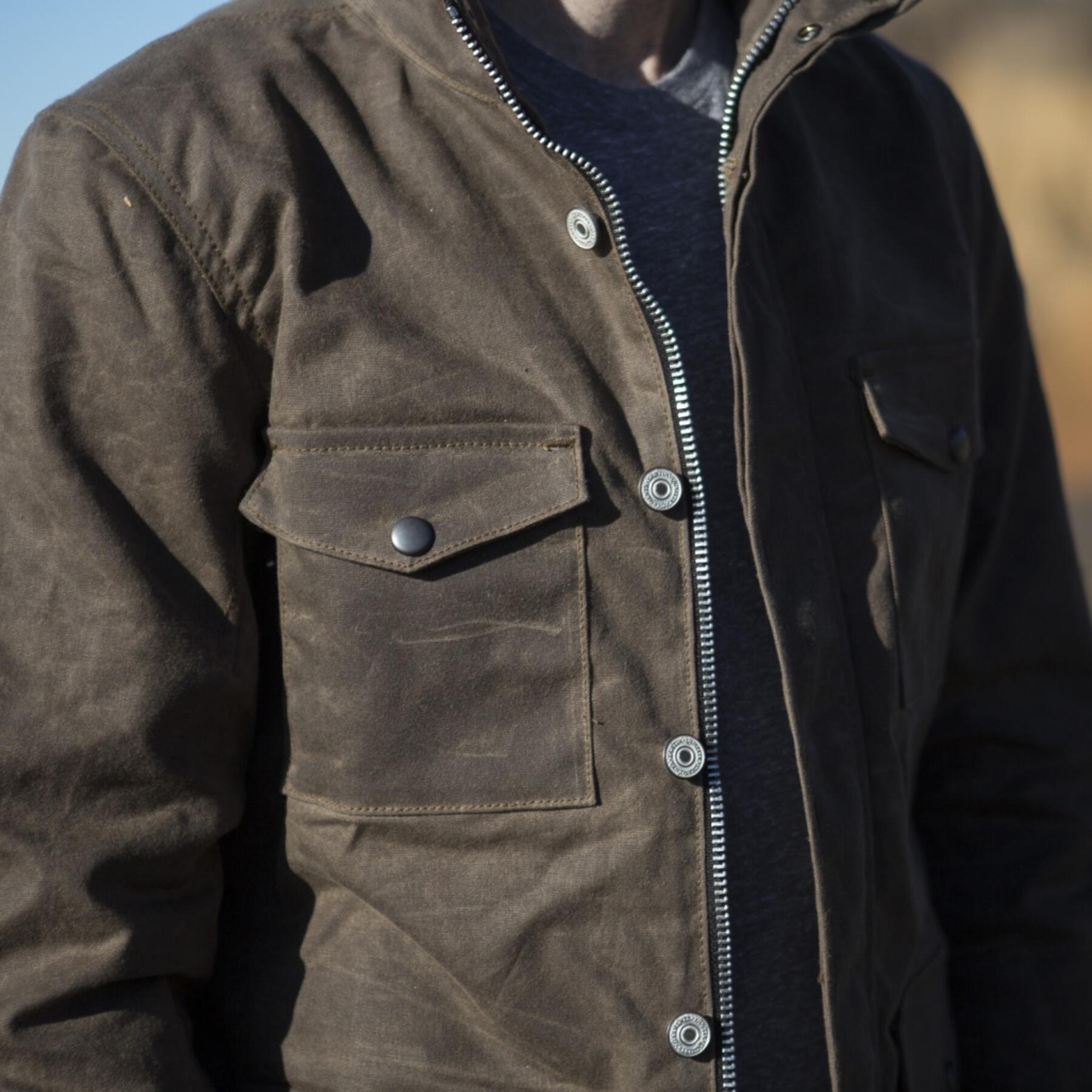 gustin field jacket - waxed dark oak