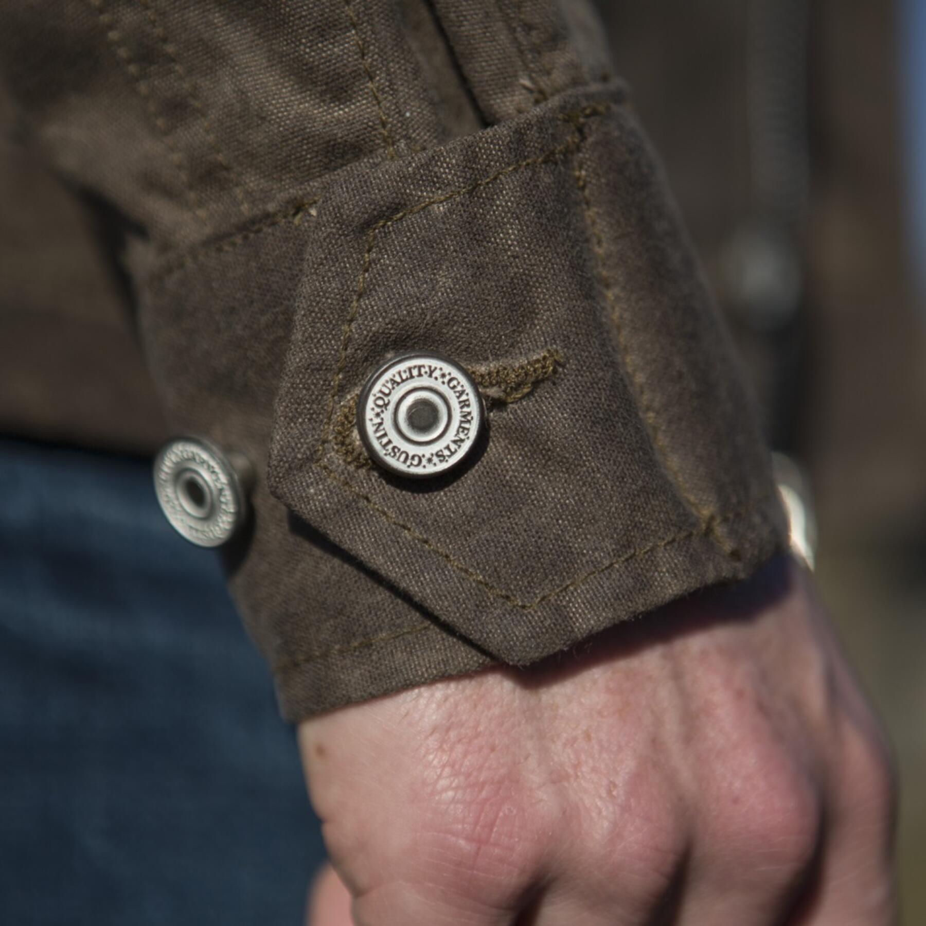 gustin field jacket - waxed dark oak