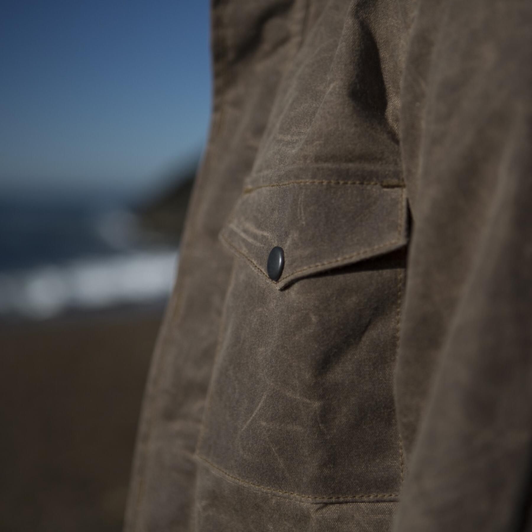gustin field jacket - waxed dark oak