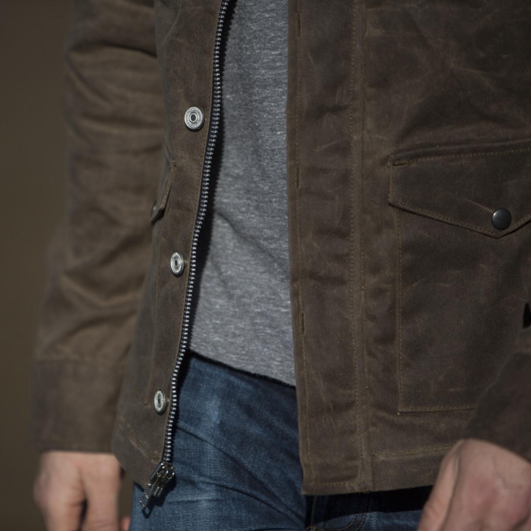 gustin field jacket - waxed dark oak