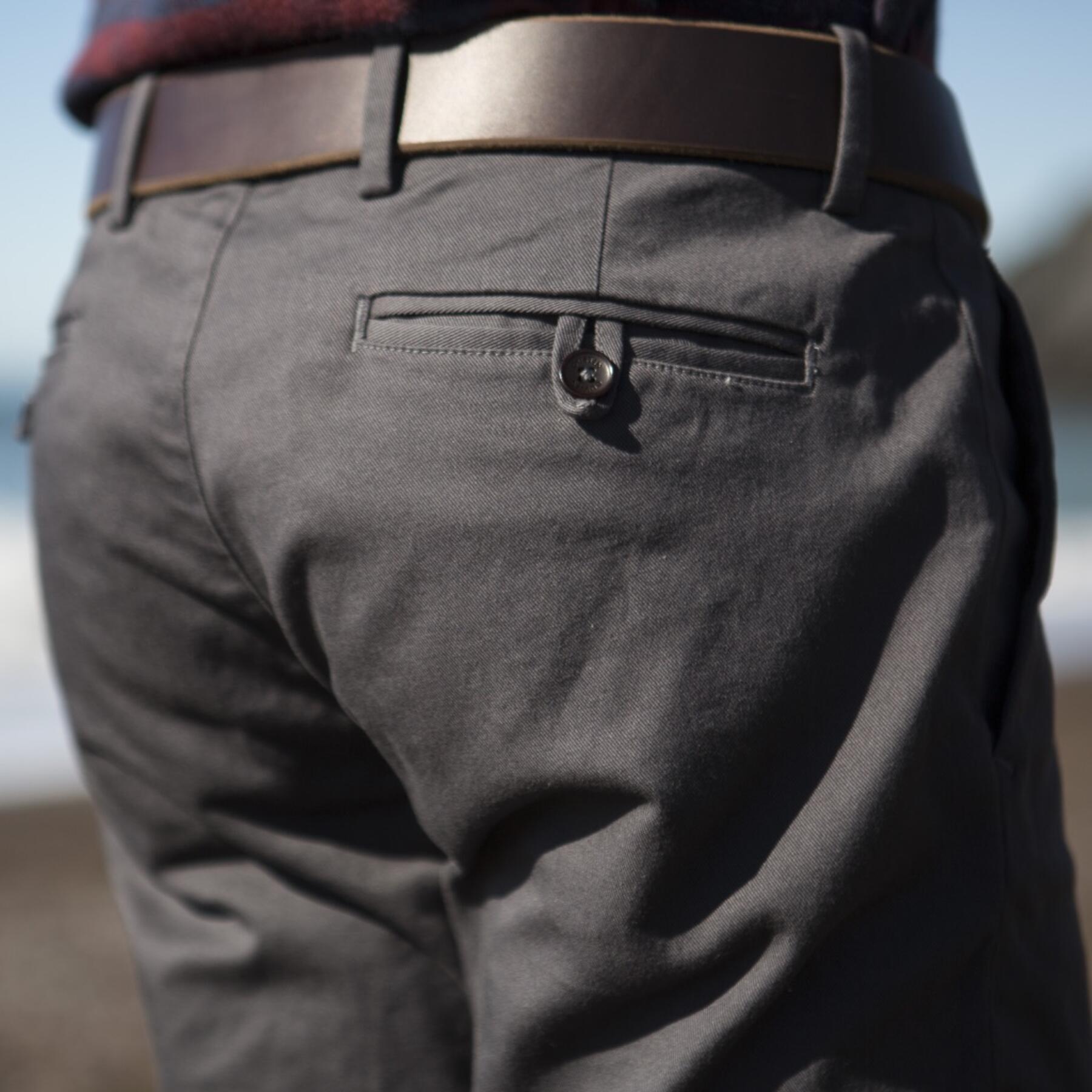 gustin #100 graphite stretch chino