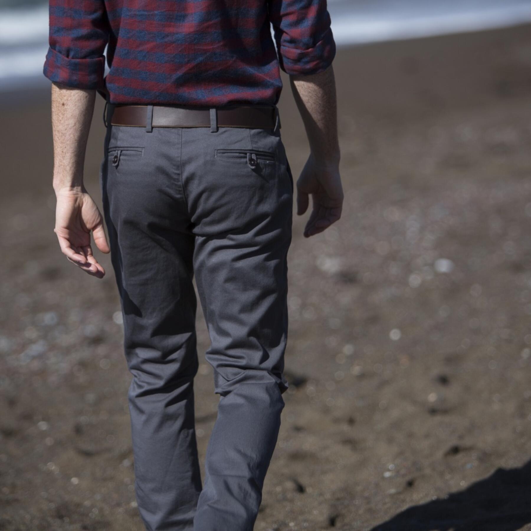 gustin #100 graphite stretch chino