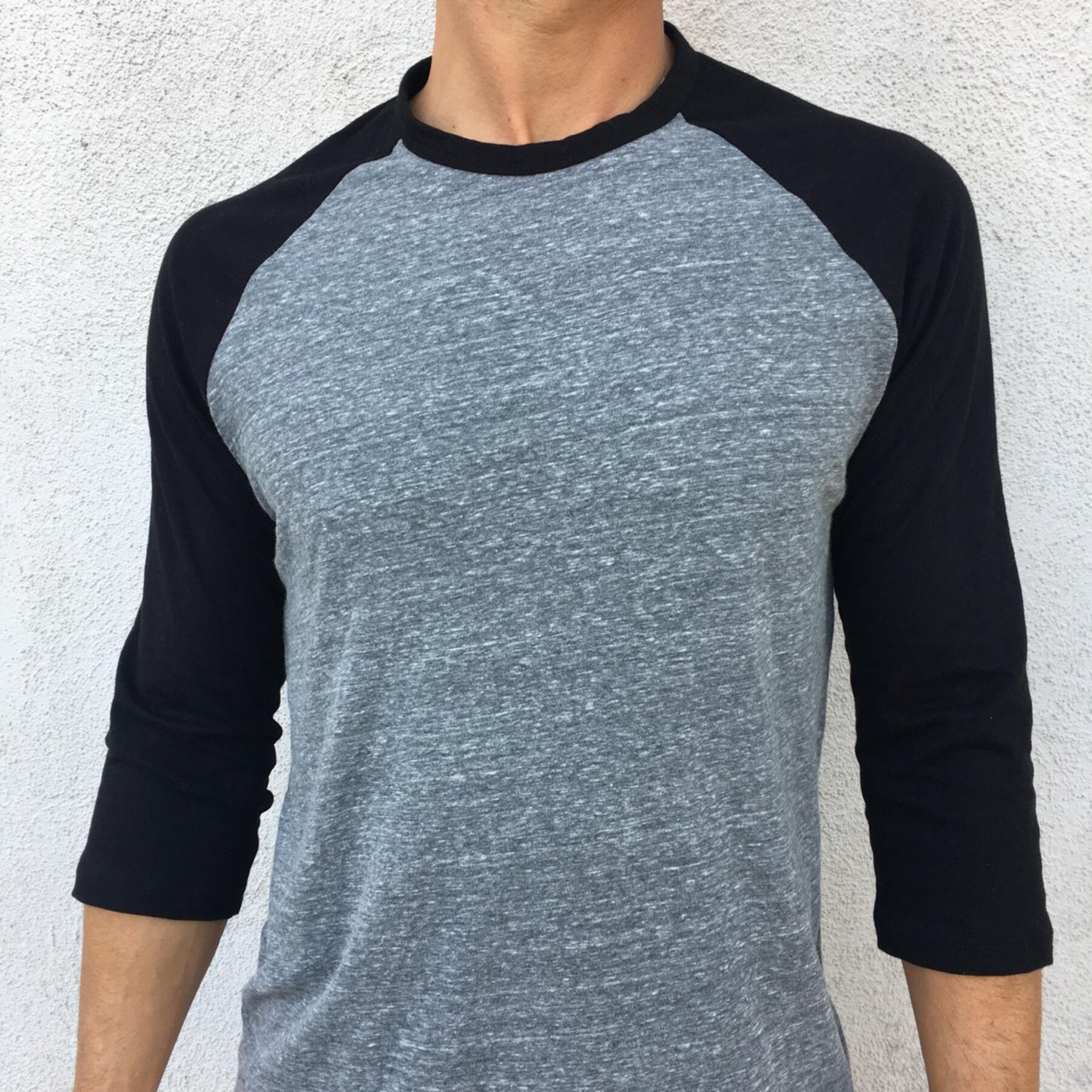 gustin baseball tee heather grey-black