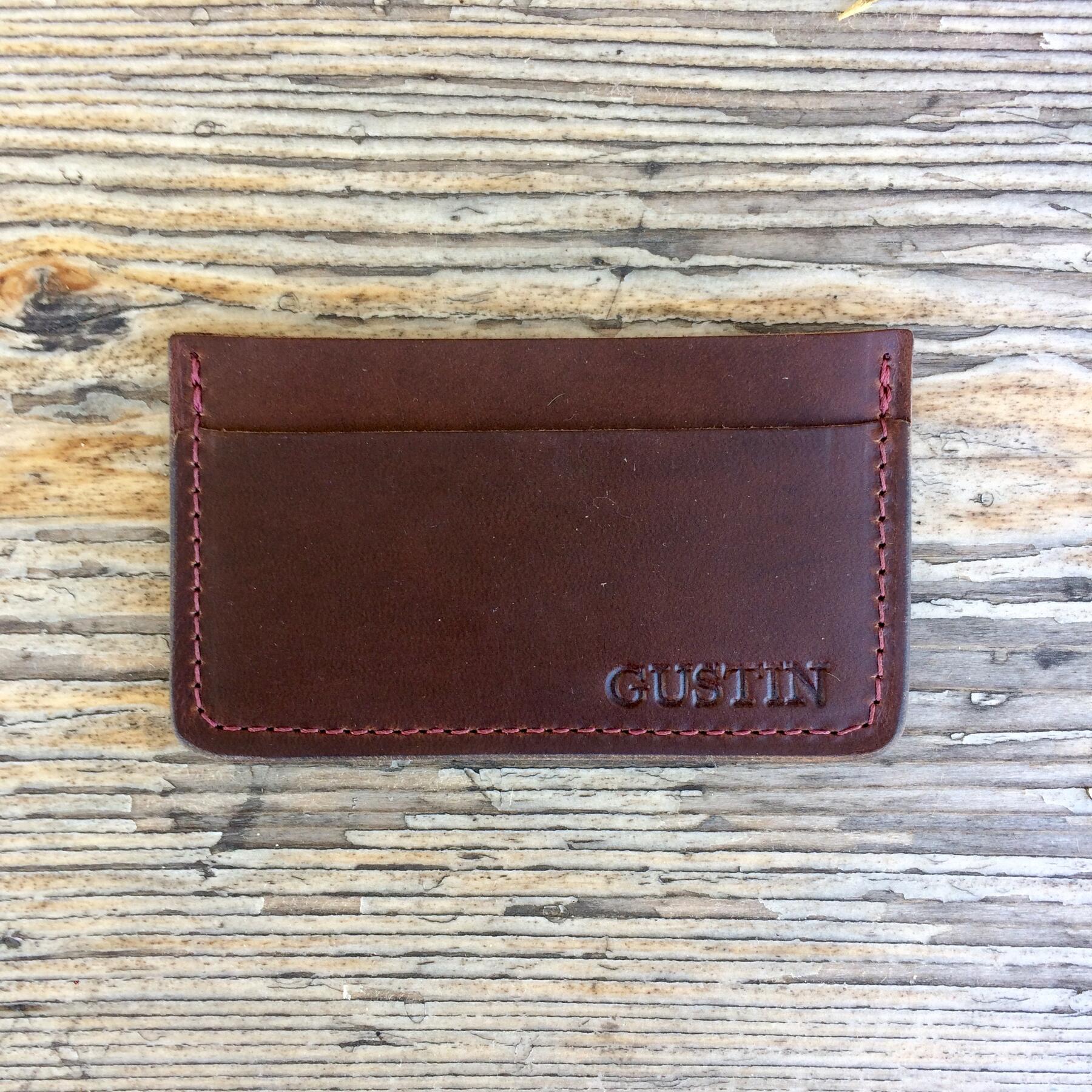 gustin simple wallet - horween chromexcel brown