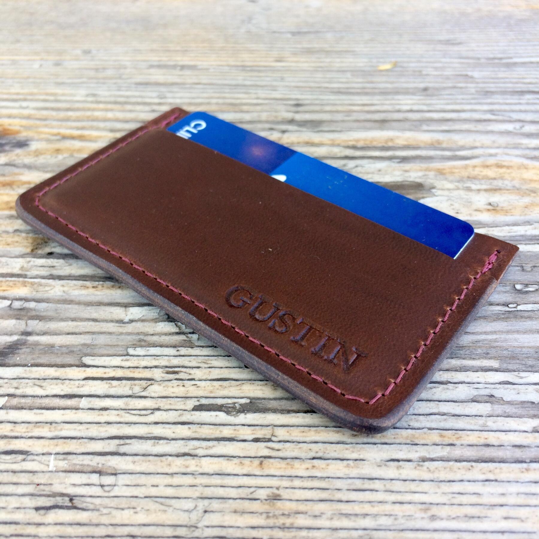 gustin simple wallet - horween chromexcel brown