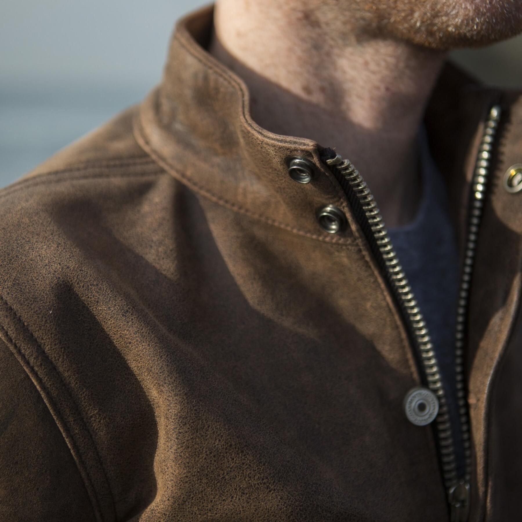 gustin field jacket - vintage brown leather