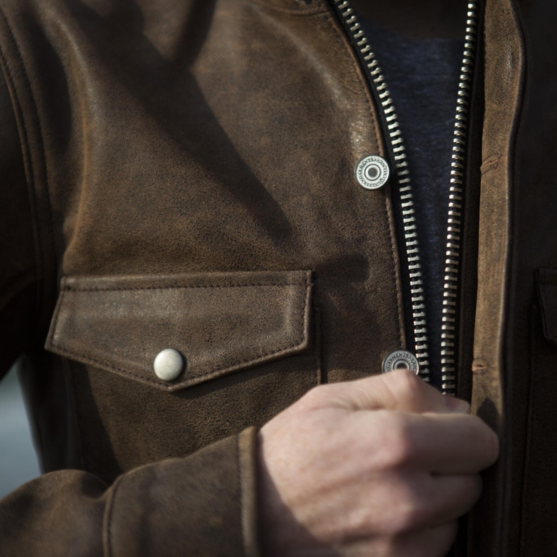 gustin field jacket - vintage brown leather