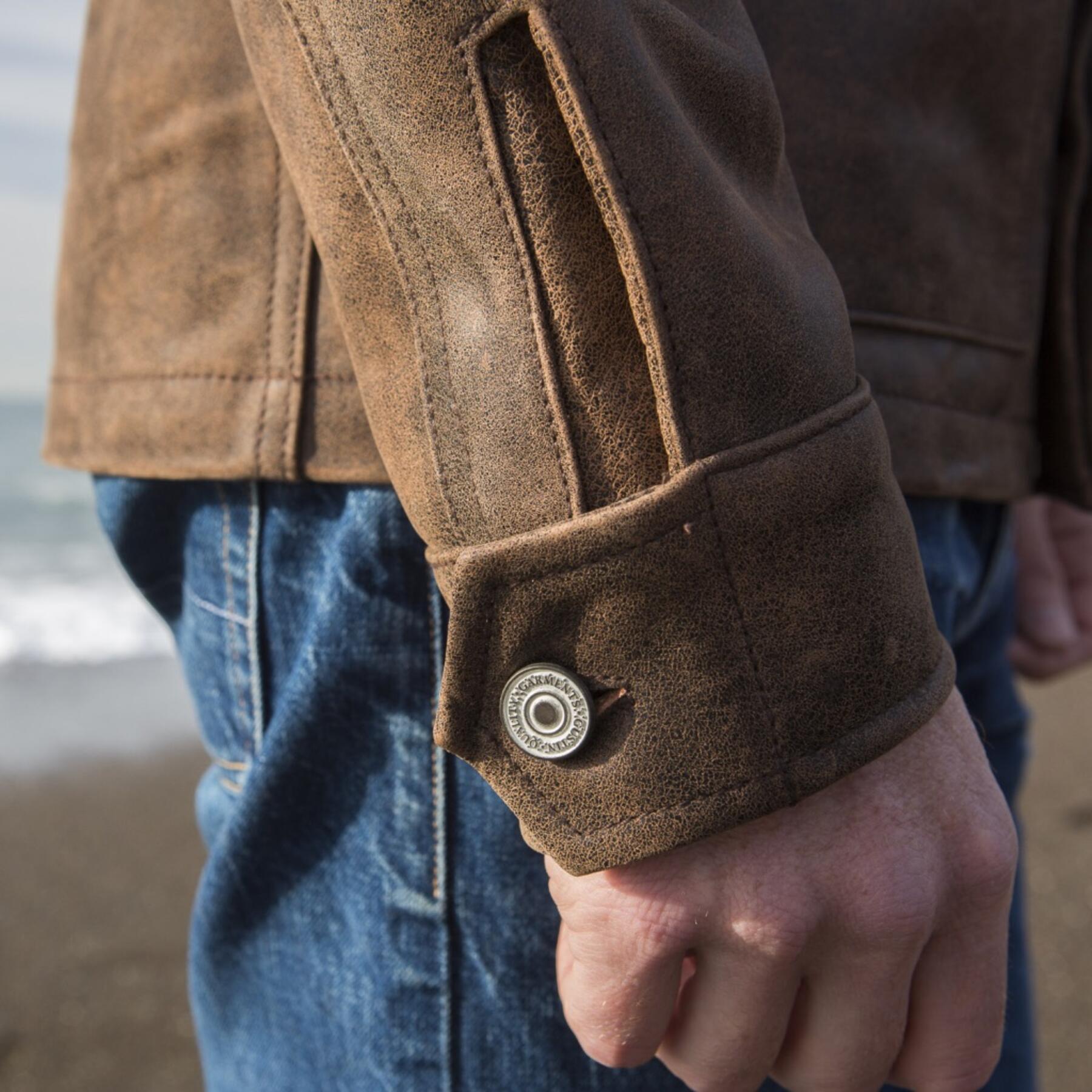 gustin field jacket - vintage brown leather