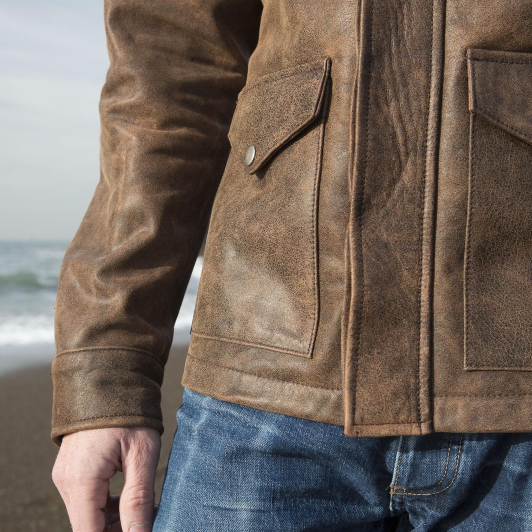 gustin field jacket - vintage brown leather