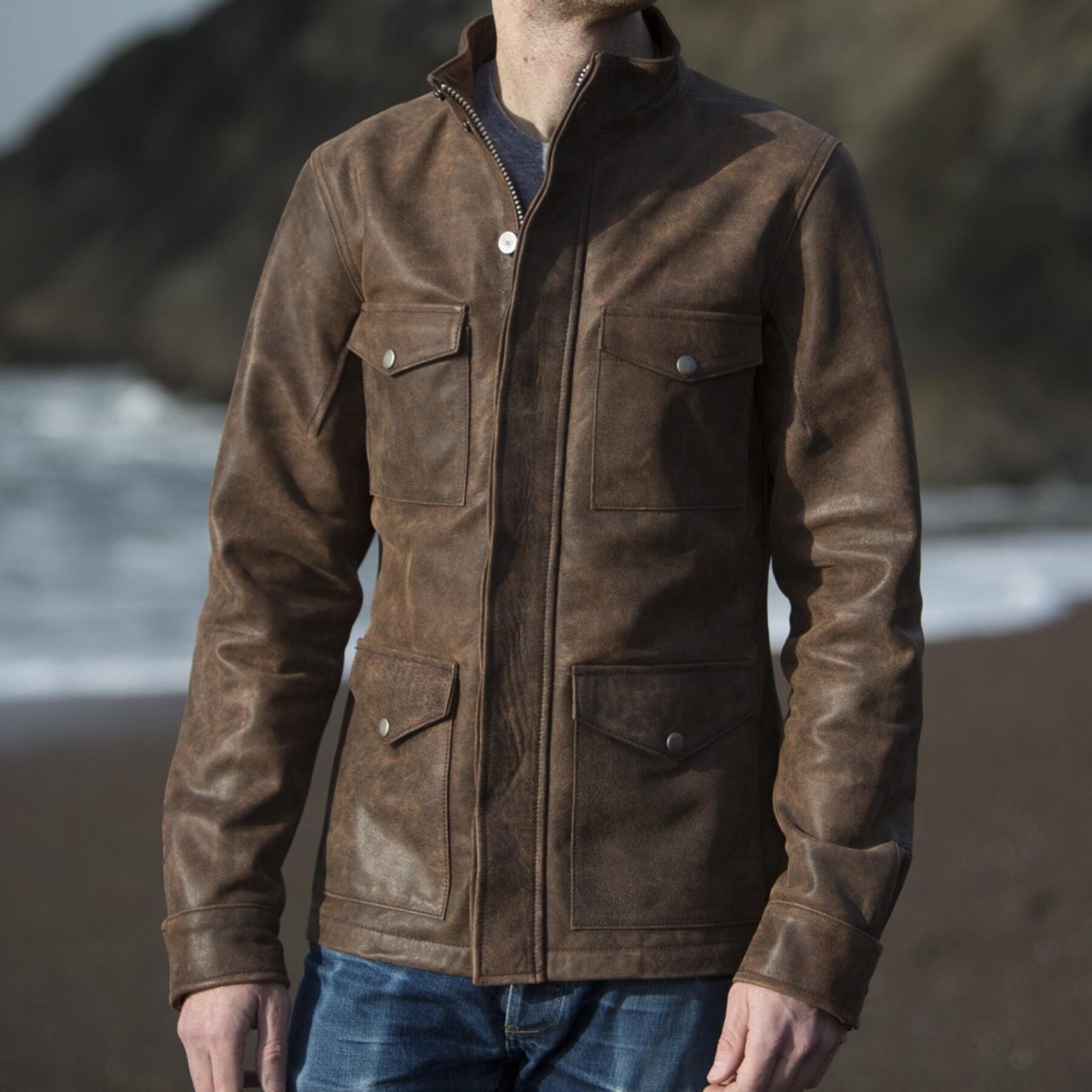 gustin field jacket - vintage brown leather