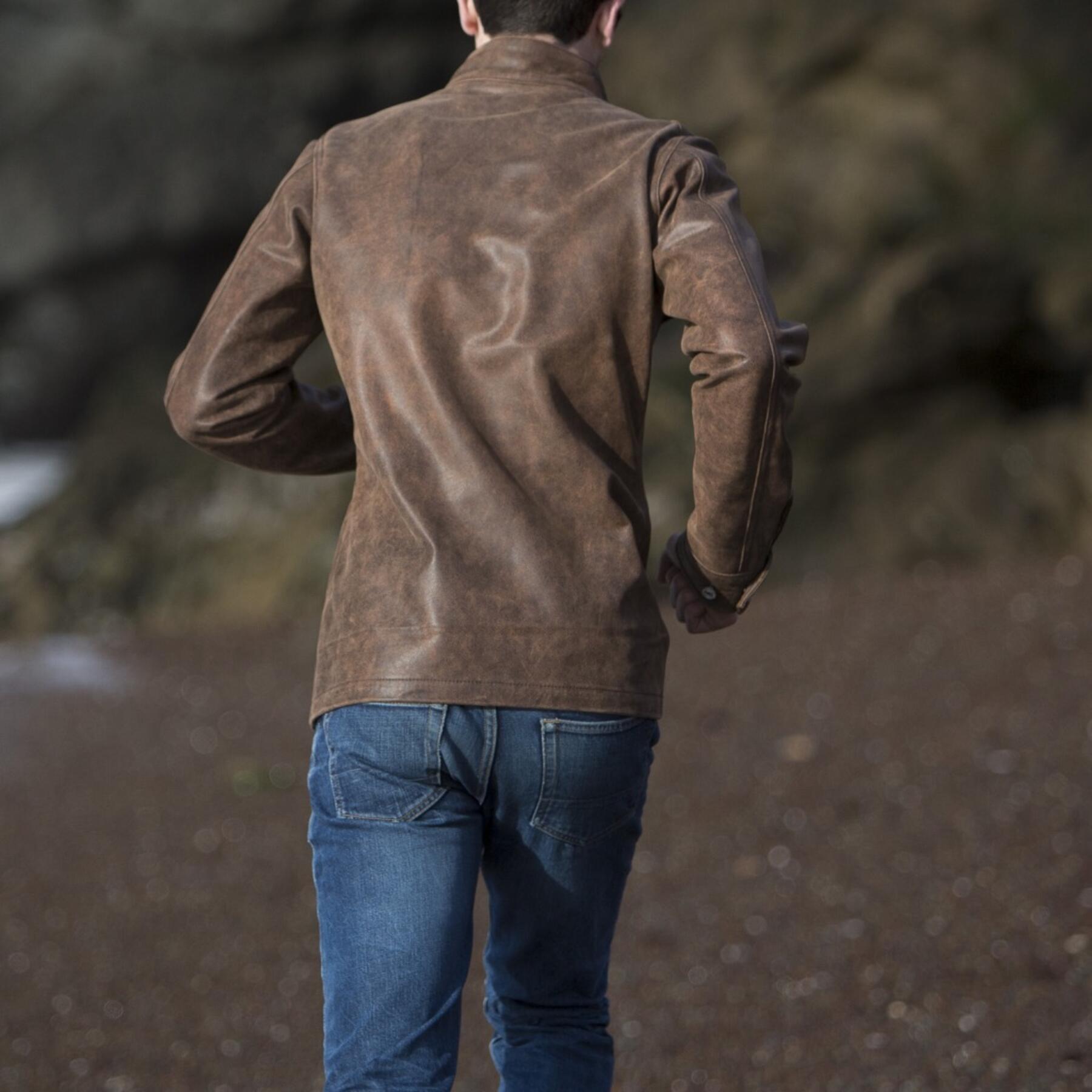 gustin field jacket - vintage brown leather