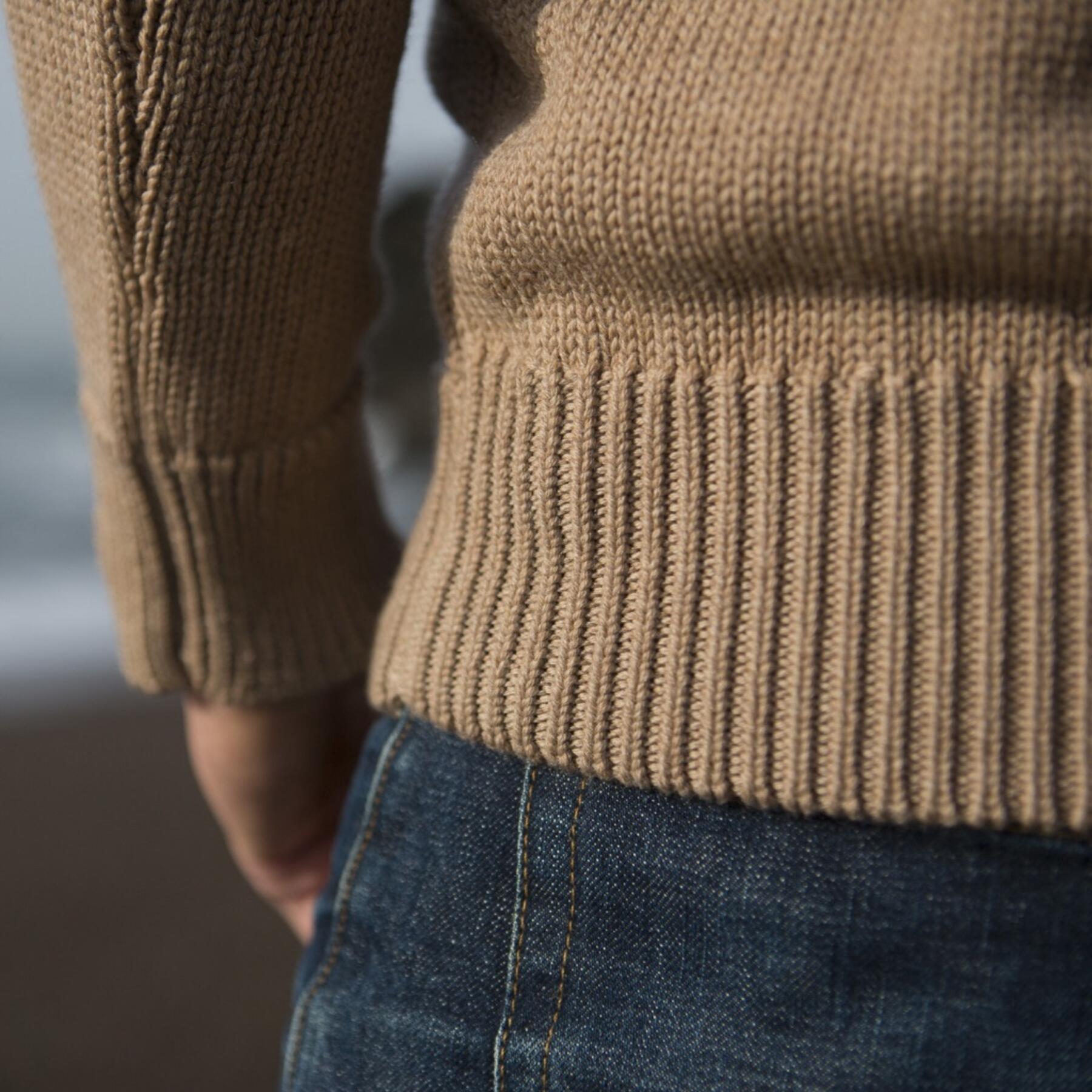 gustin crewneck sweater - camel merino wool