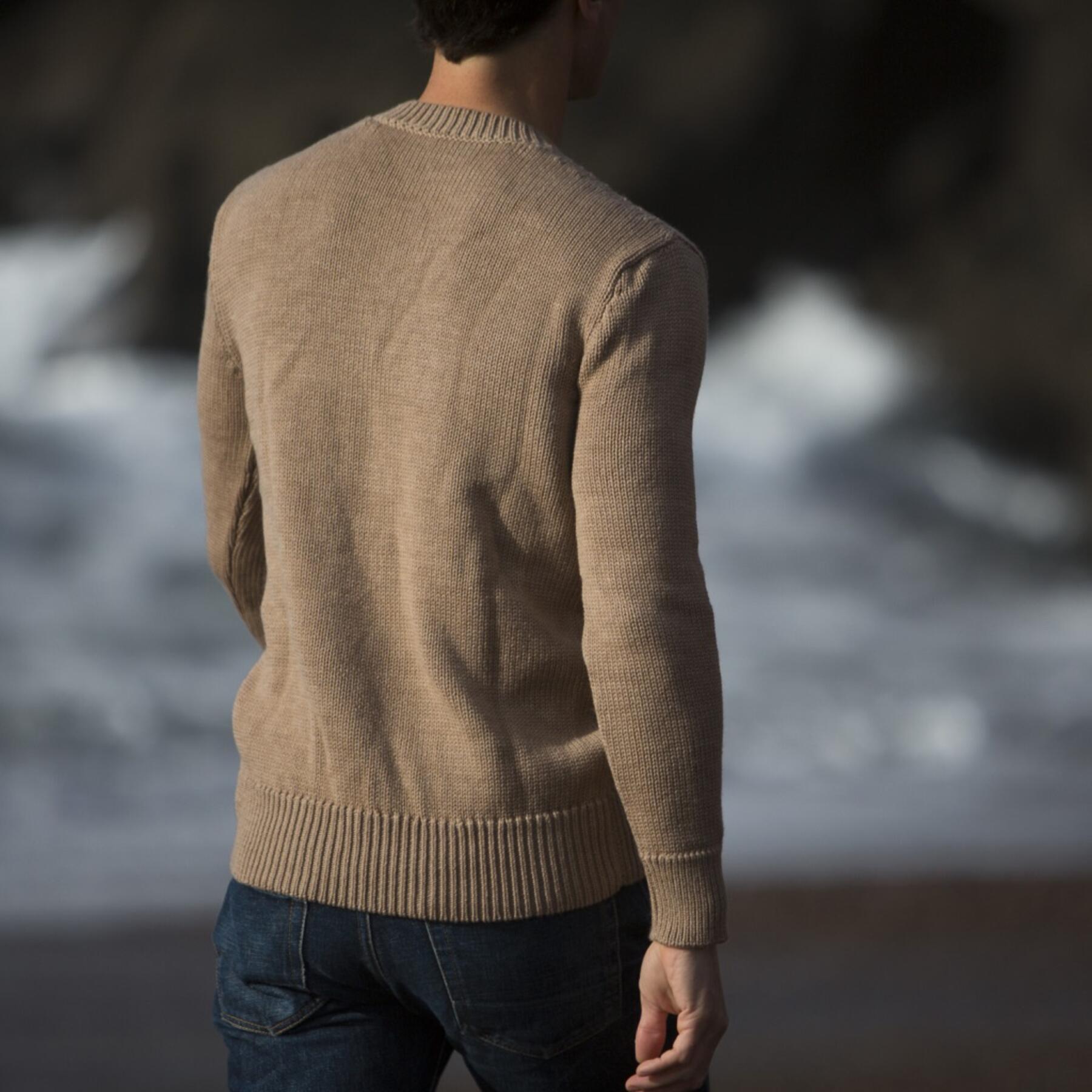 gustin crewneck sweater - camel merino wool