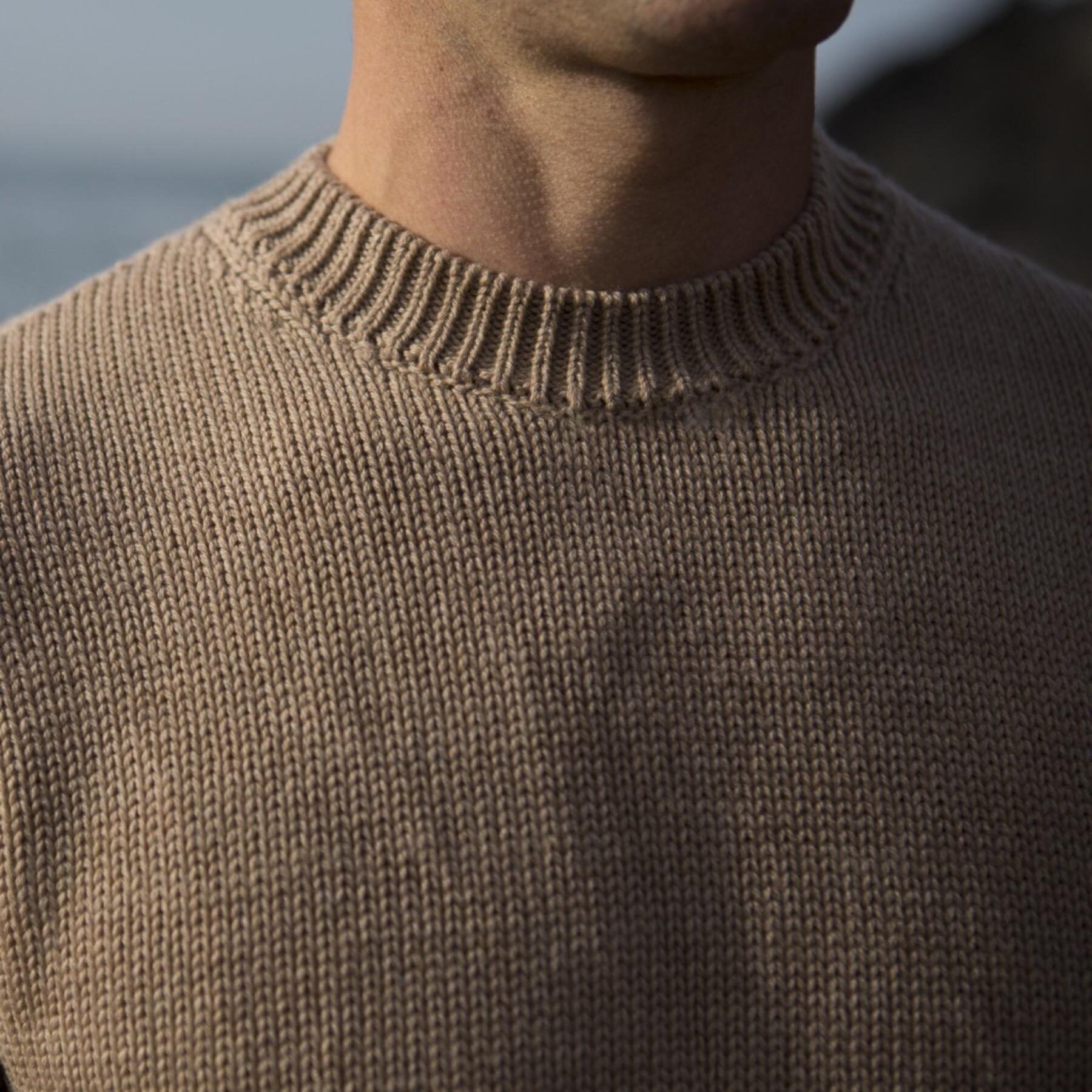 gustin crewneck sweater - camel merino wool