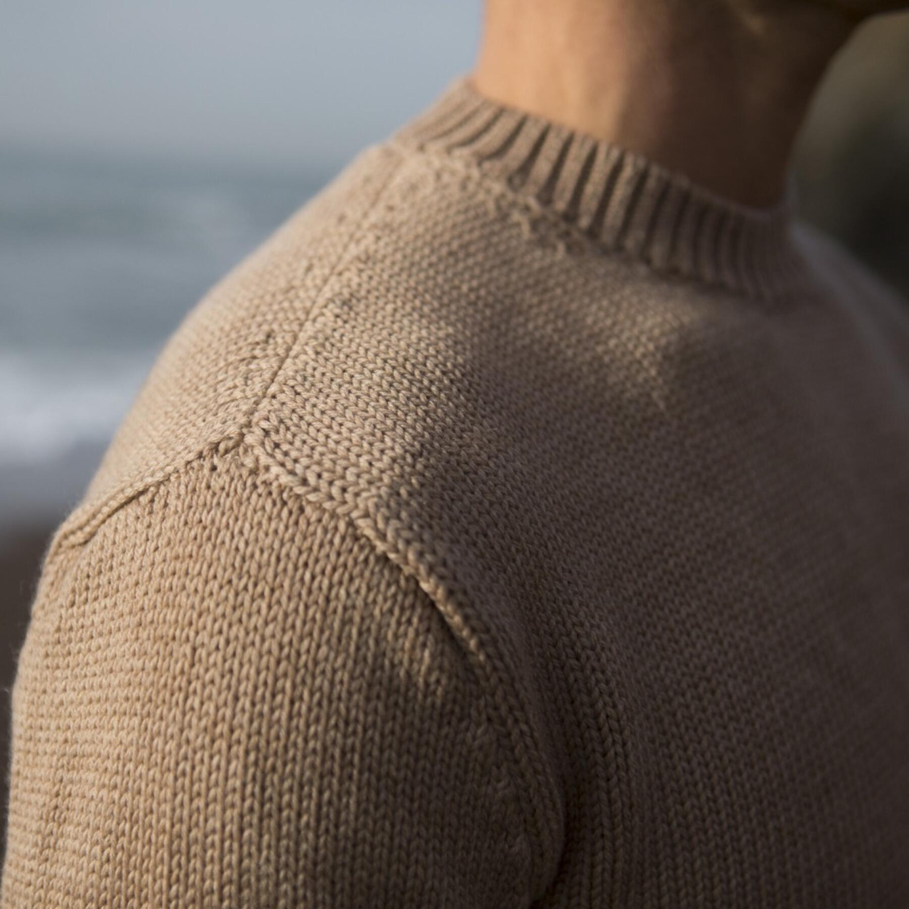 gustin crewneck sweater - camel merino wool