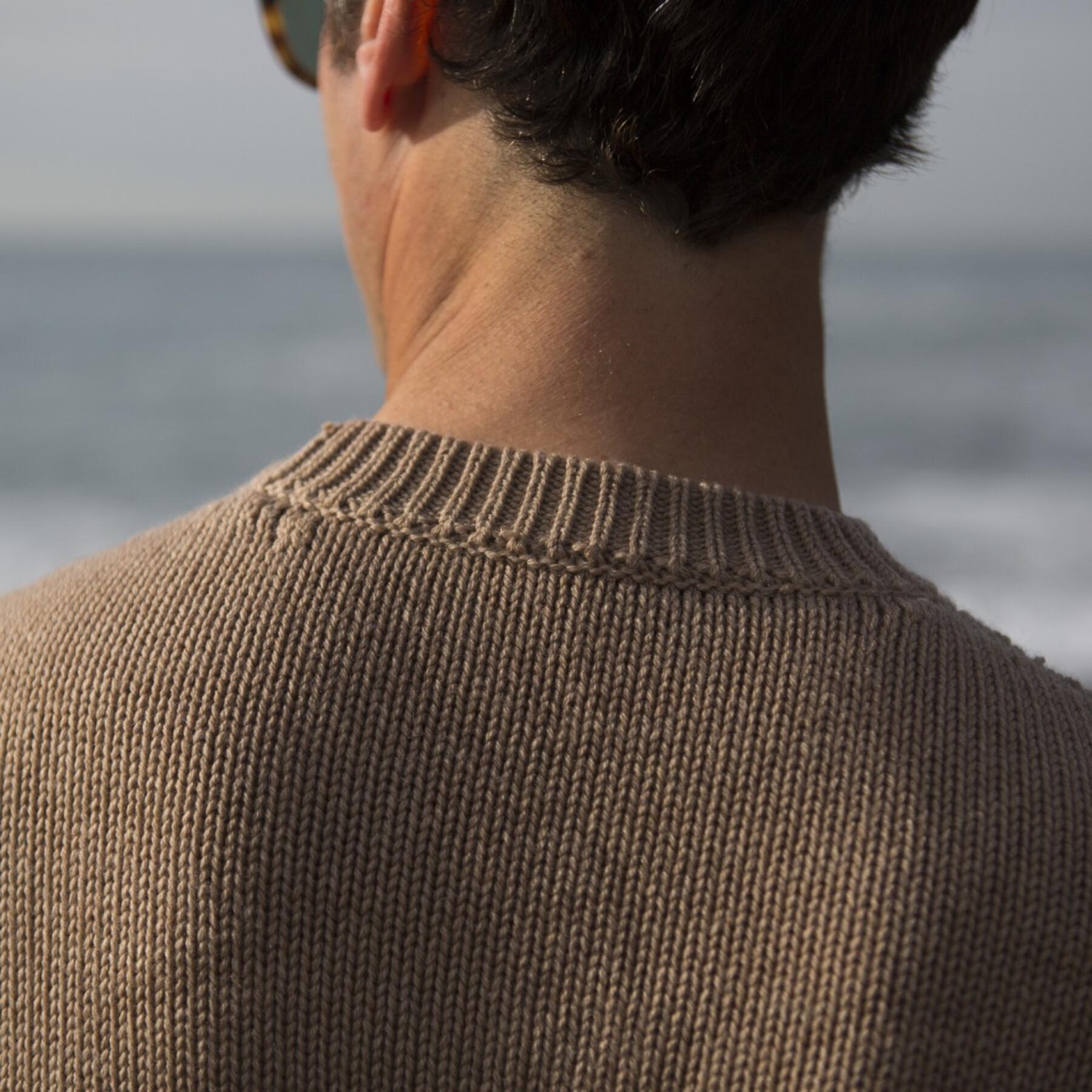 gustin crewneck sweater - camel merino wool