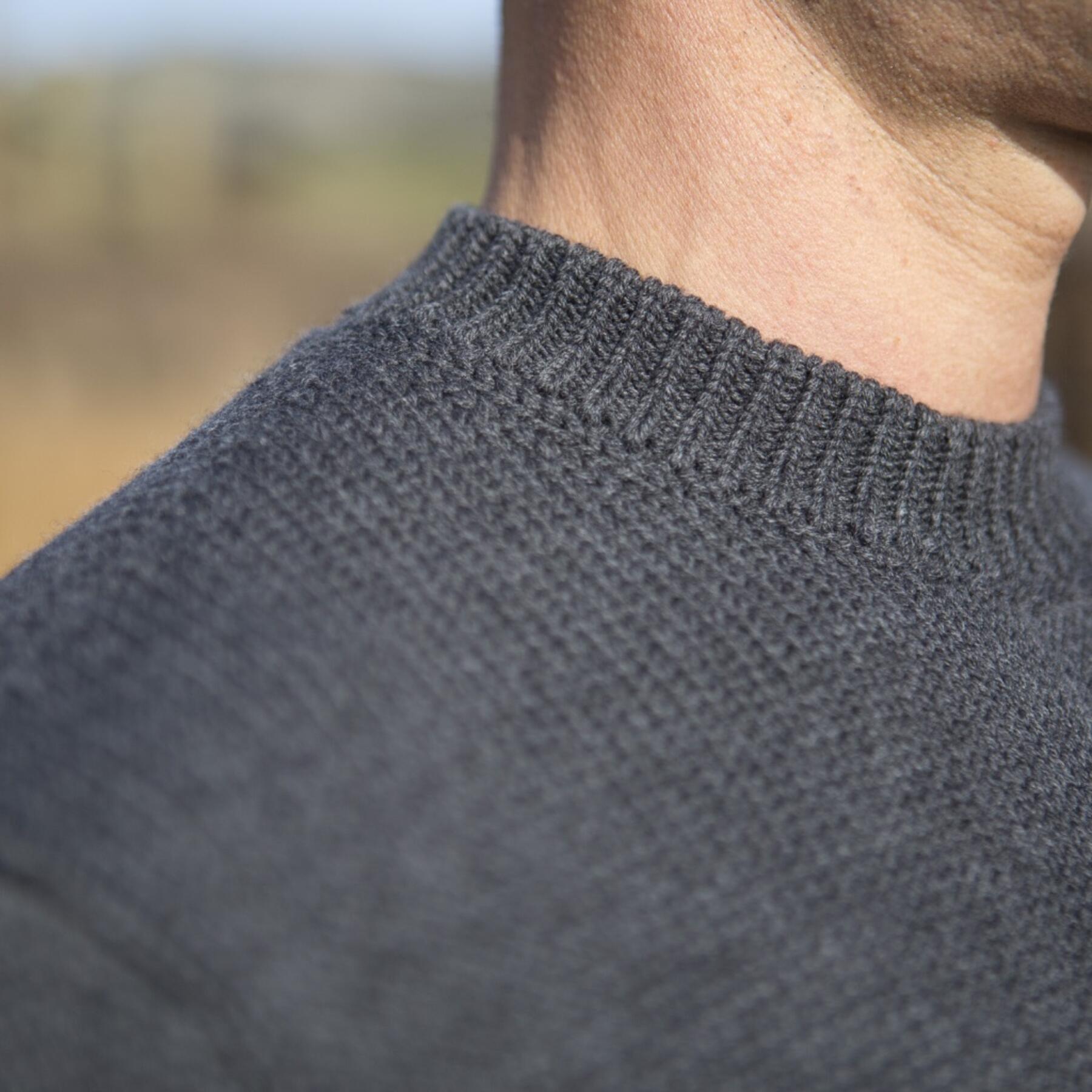 gustin crewneck sweater - charcoal merino wool