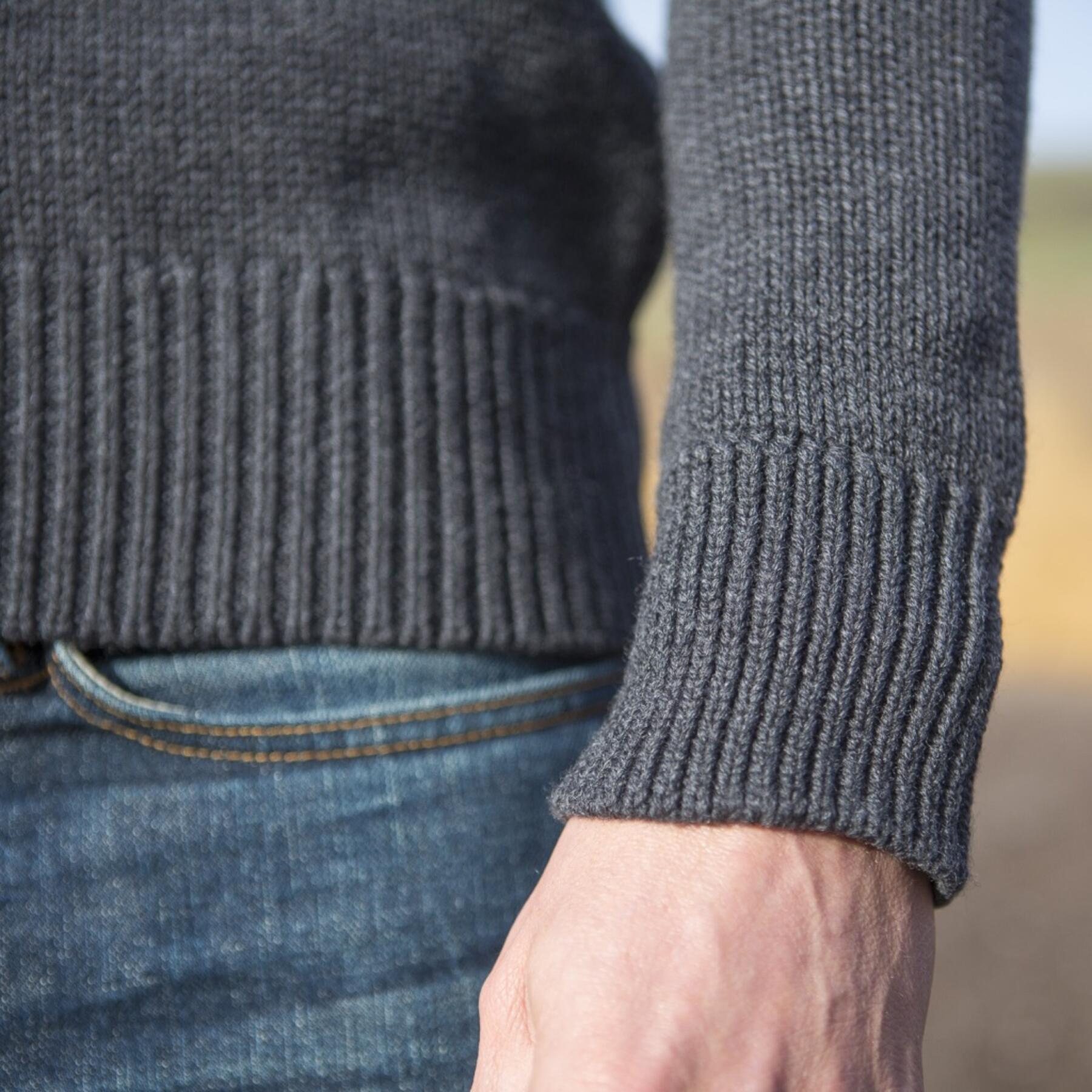 gustin crewneck sweater - charcoal merino wool