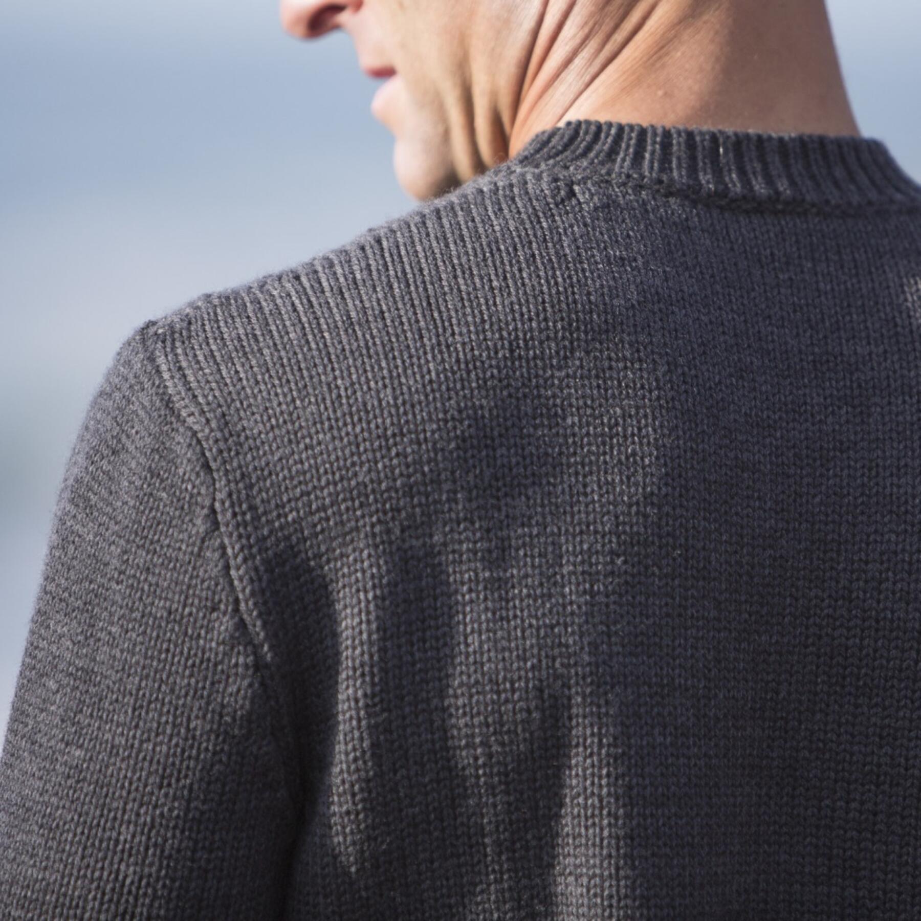 gustin crewneck sweater - charcoal merino wool