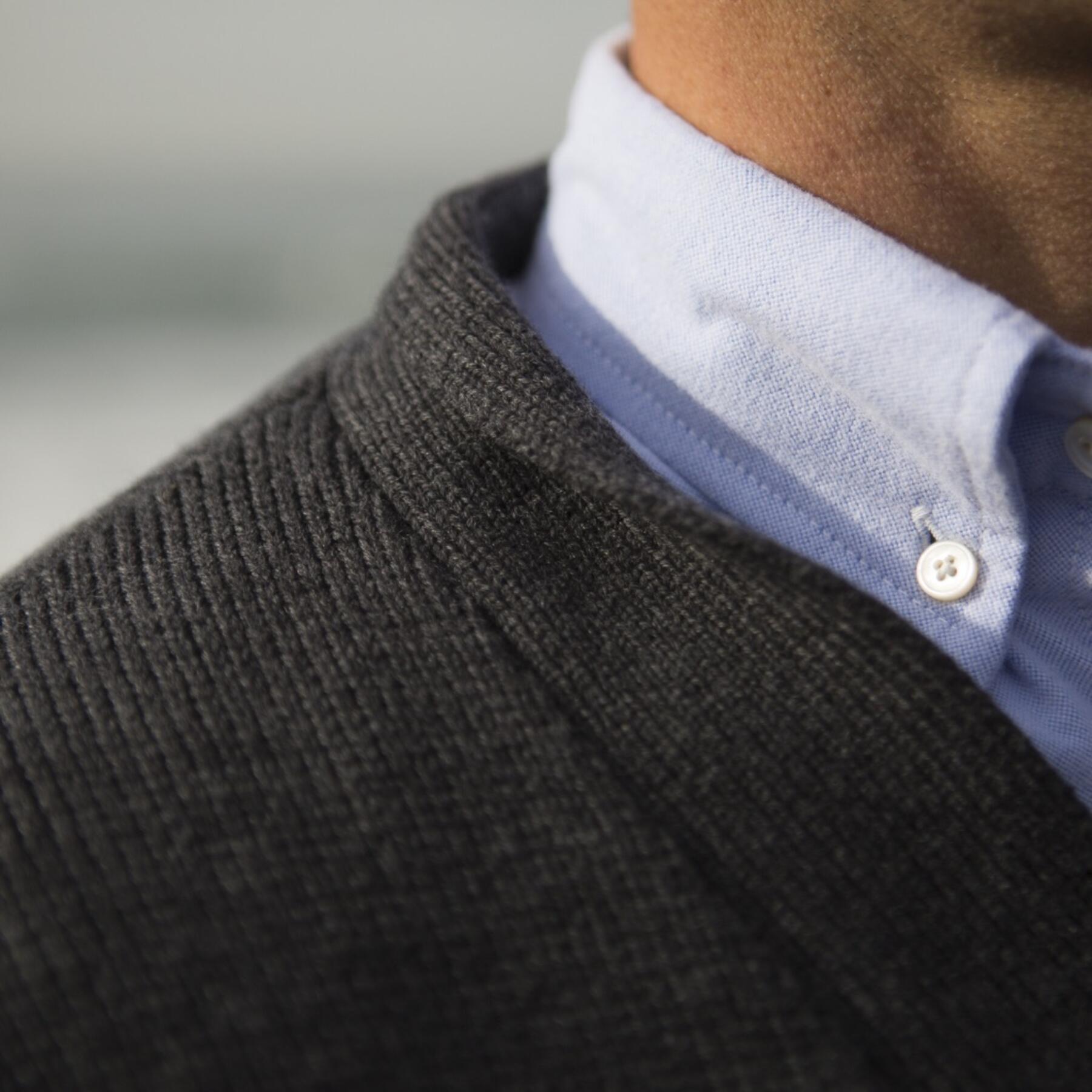 gustin cardigan sweater - charcoal merino wool