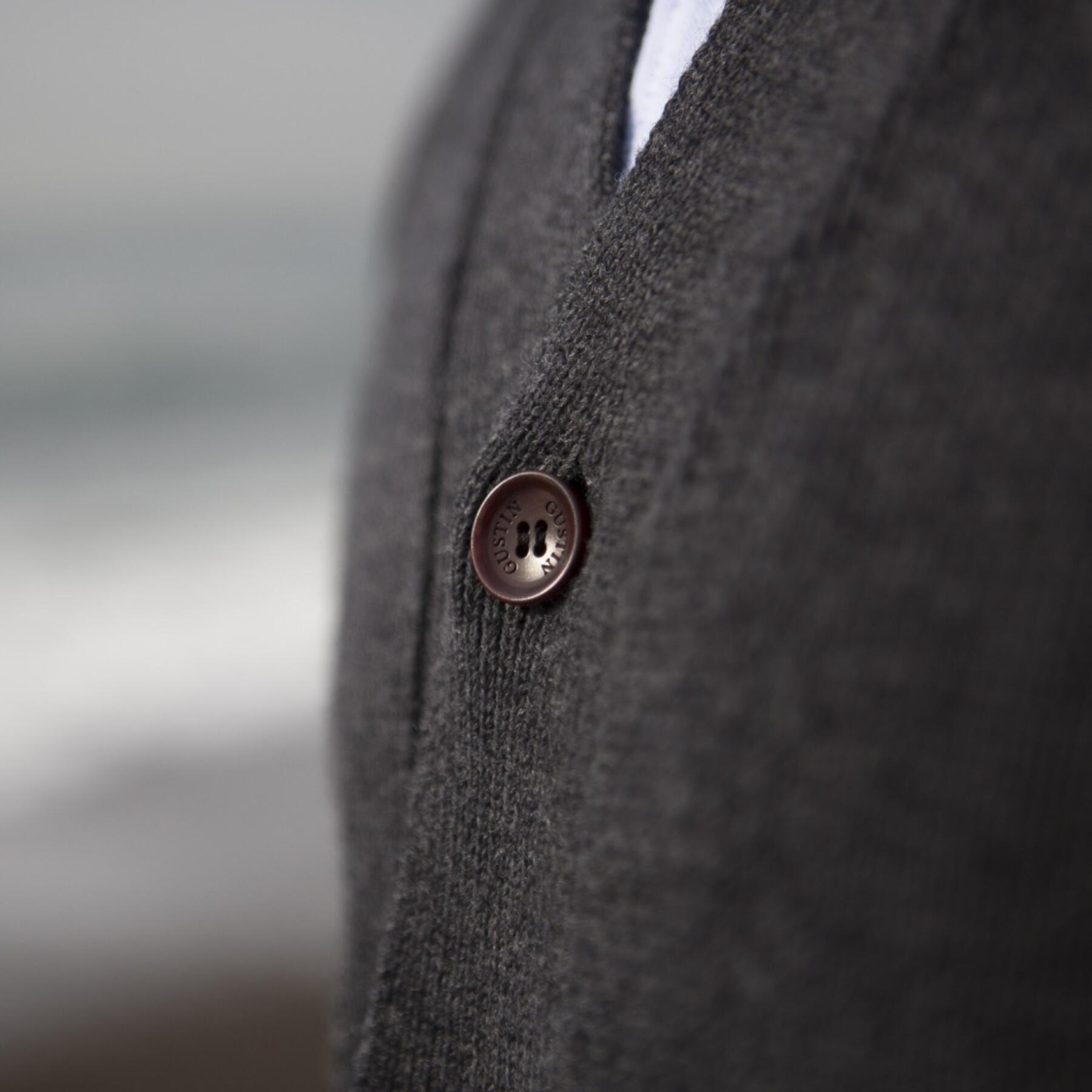 gustin cardigan sweater - charcoal merino wool