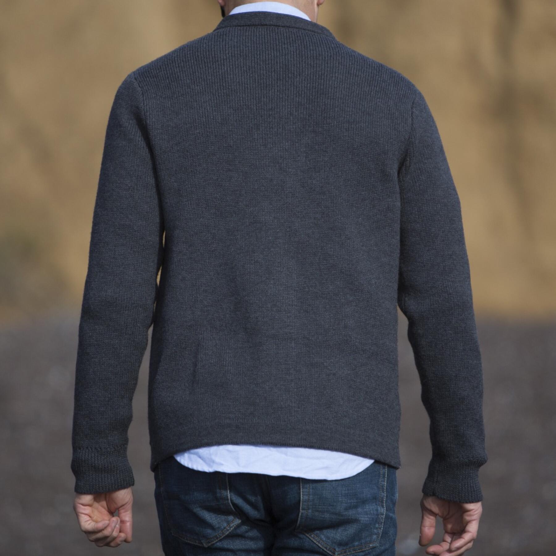 gustin cardigan sweater - charcoal merino wool