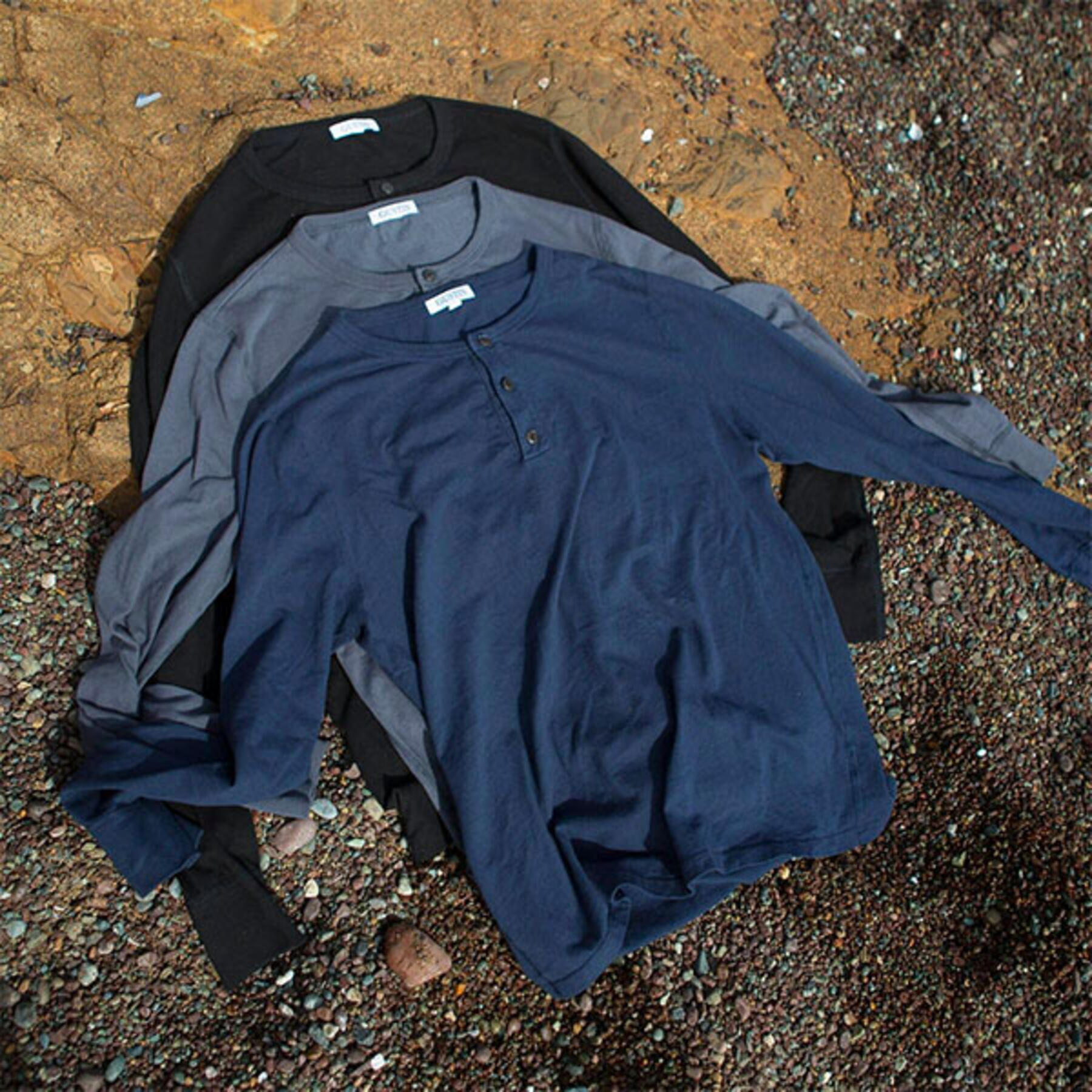 gustin usa henley 3 pack (grey, black, navy)