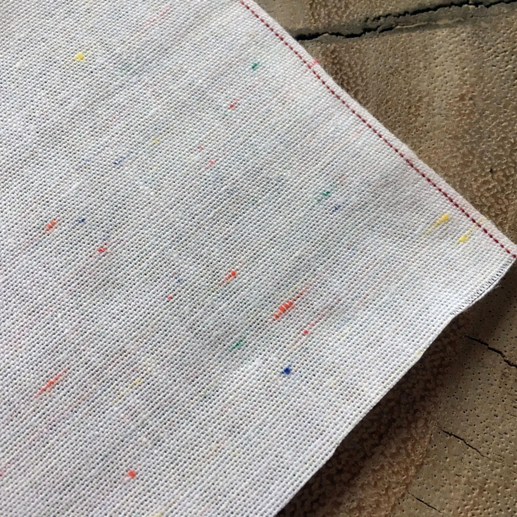 gustin #324 white selvedge rainbow nep chambray