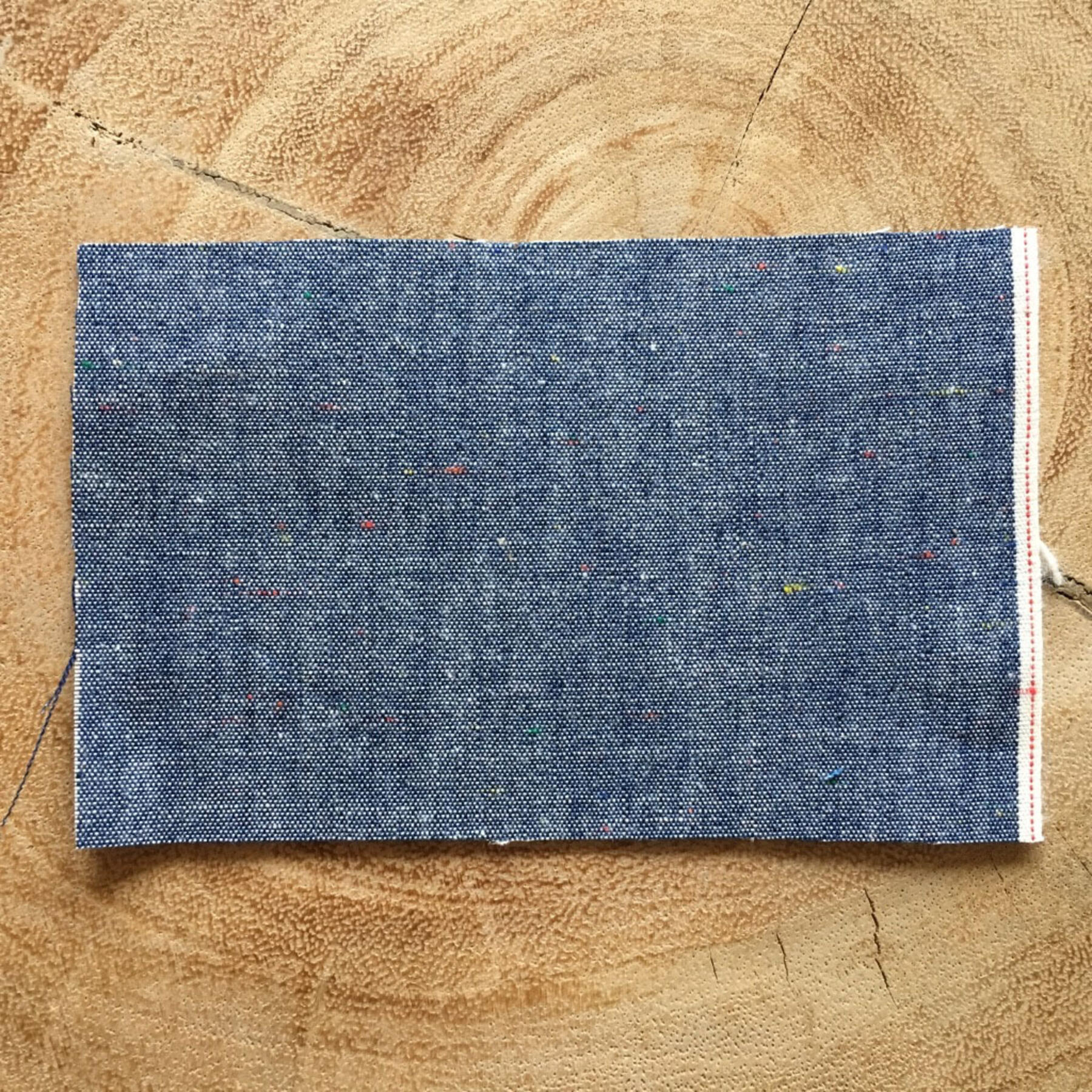 gustin #461 indigo selvedge rainbow nep chambray