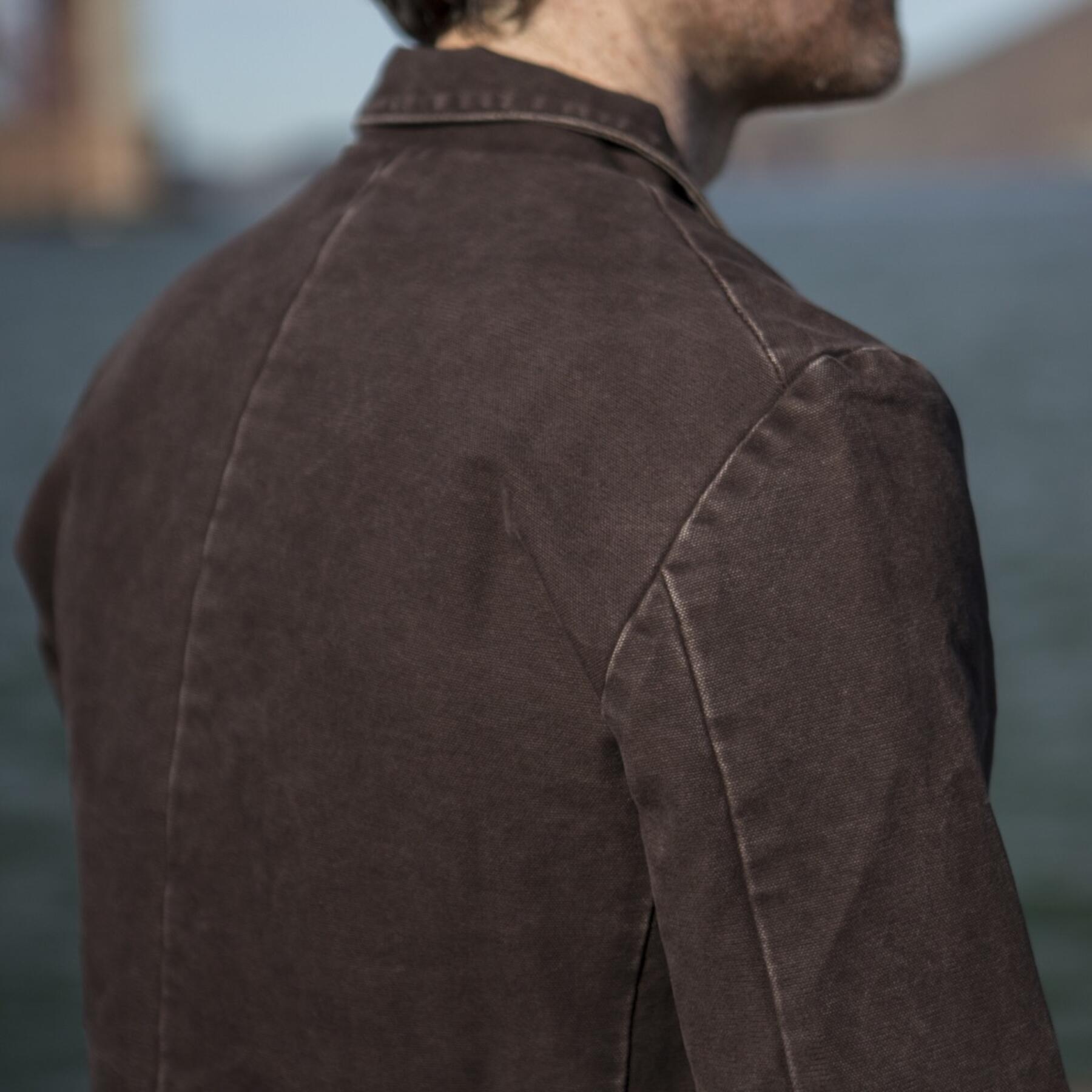 gustin blazer - dark oak canvas
