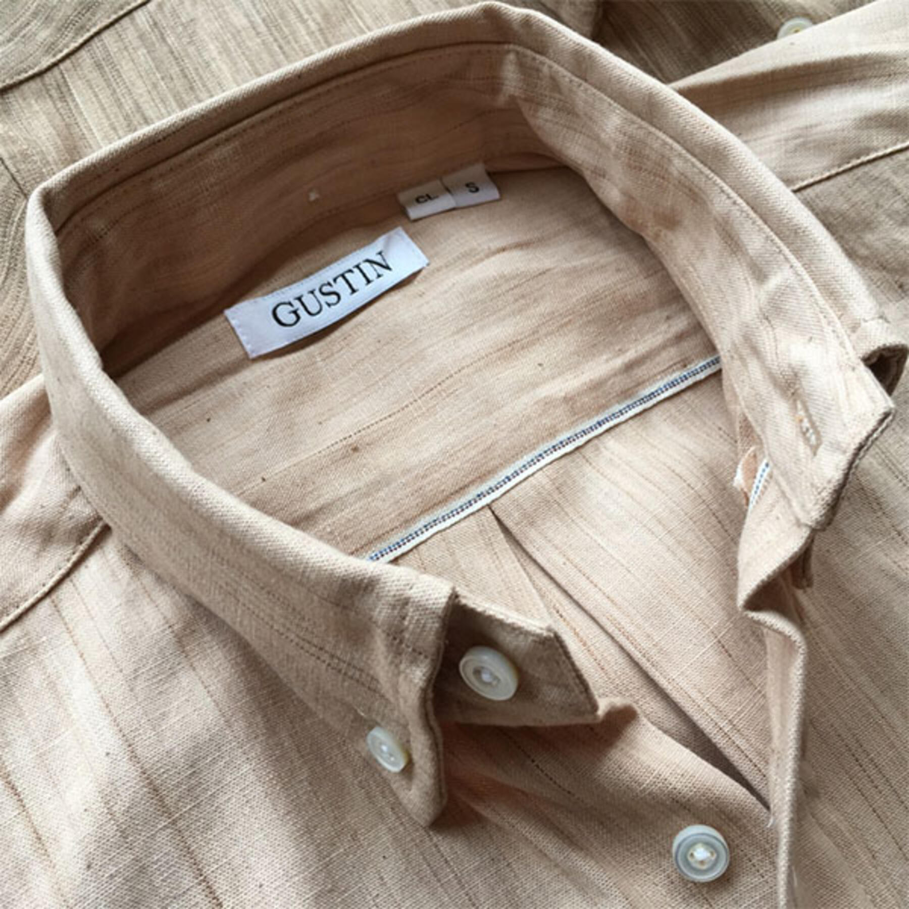 gustin #454 light persimmon selvedge chambray
