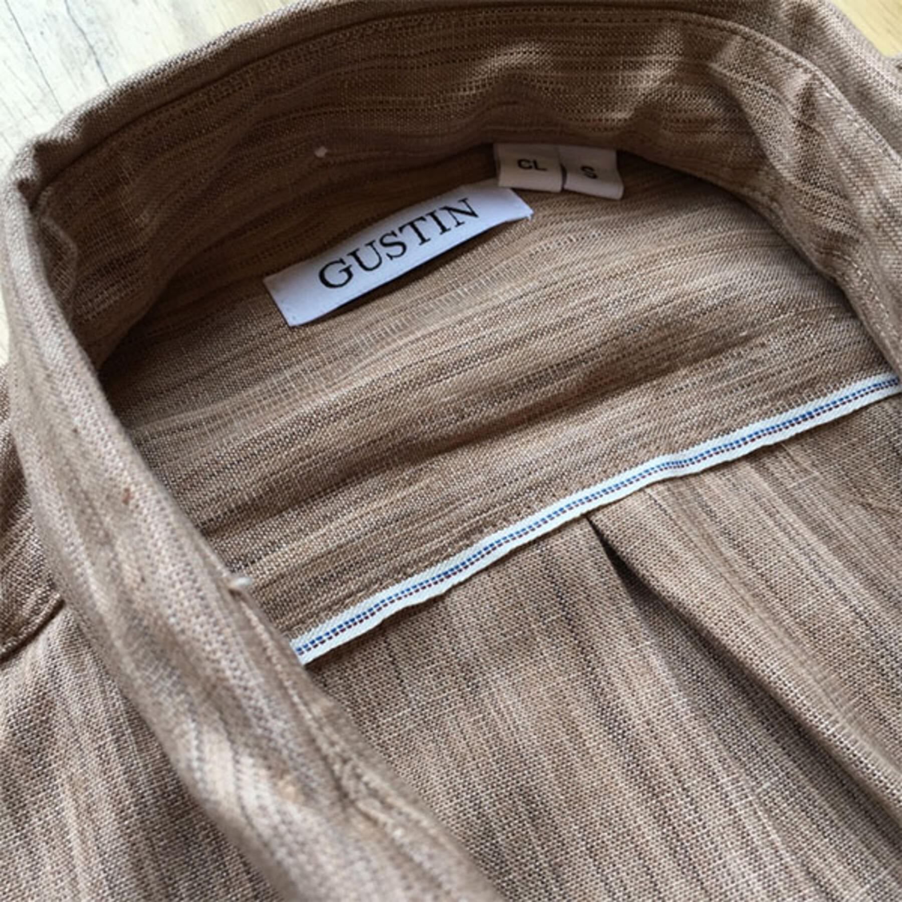 gustin #453 dark persimmon selvedge chambray