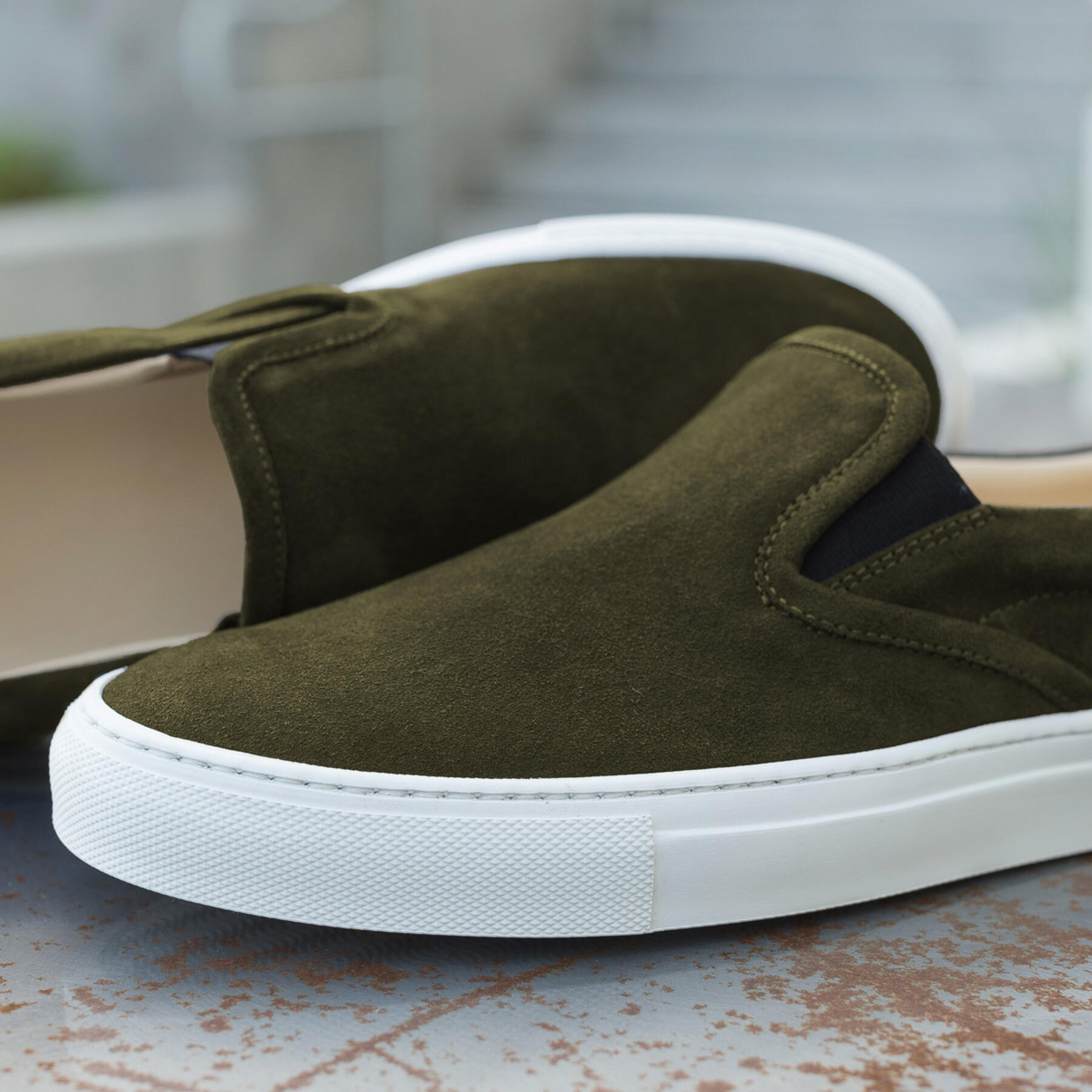 gustin olive slip on