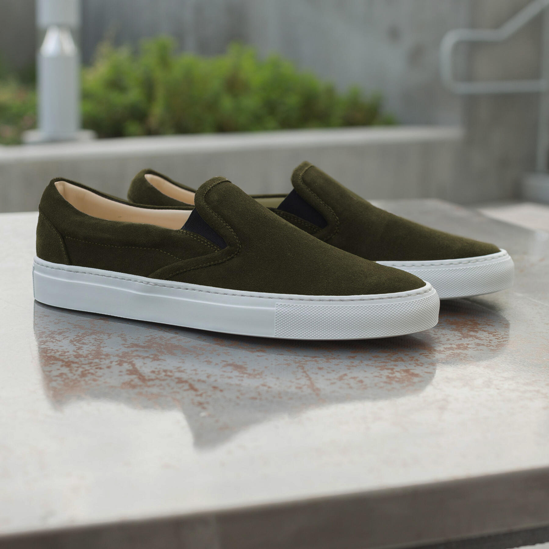 gustin olive slip on