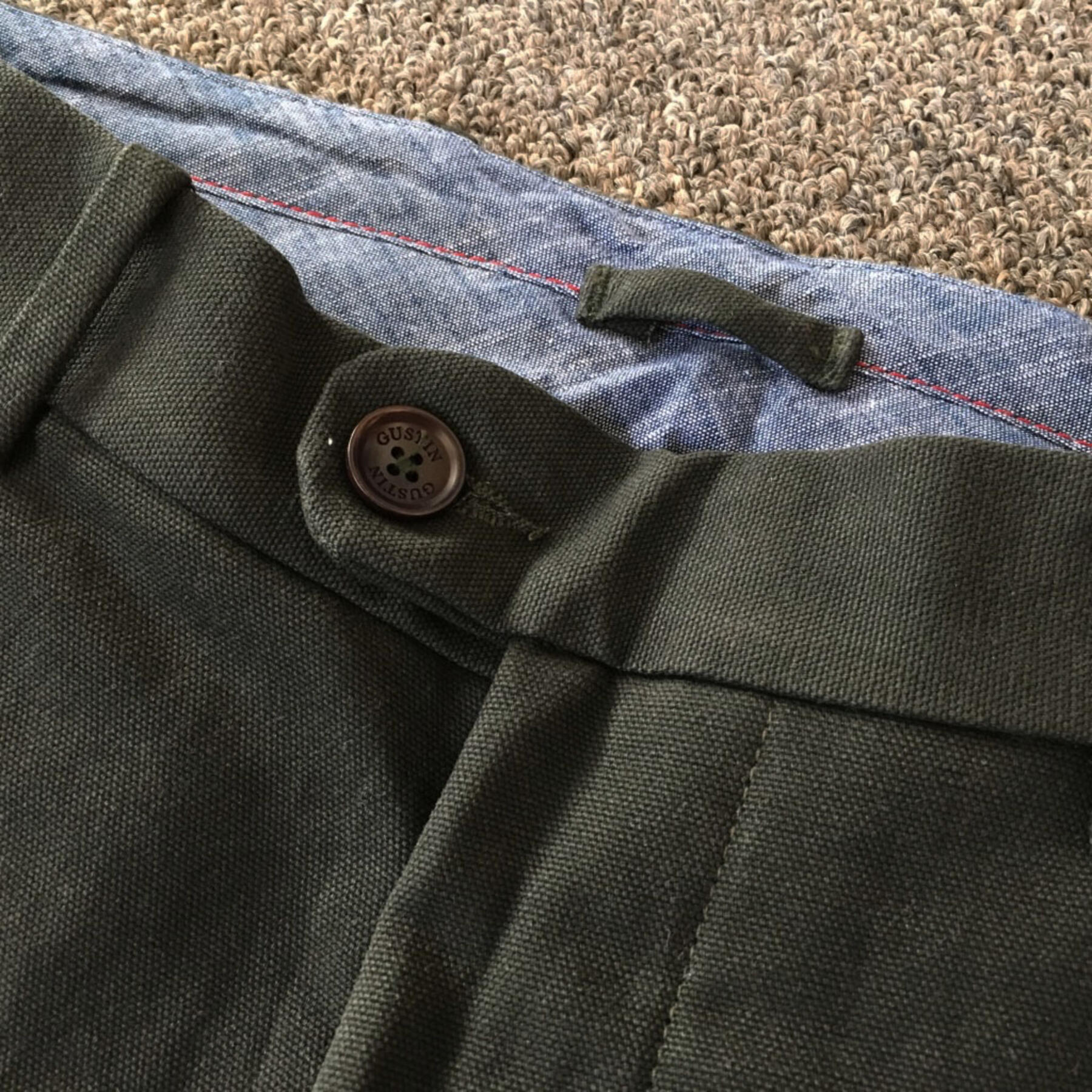 gustin #74 dark olive duck canvas chino