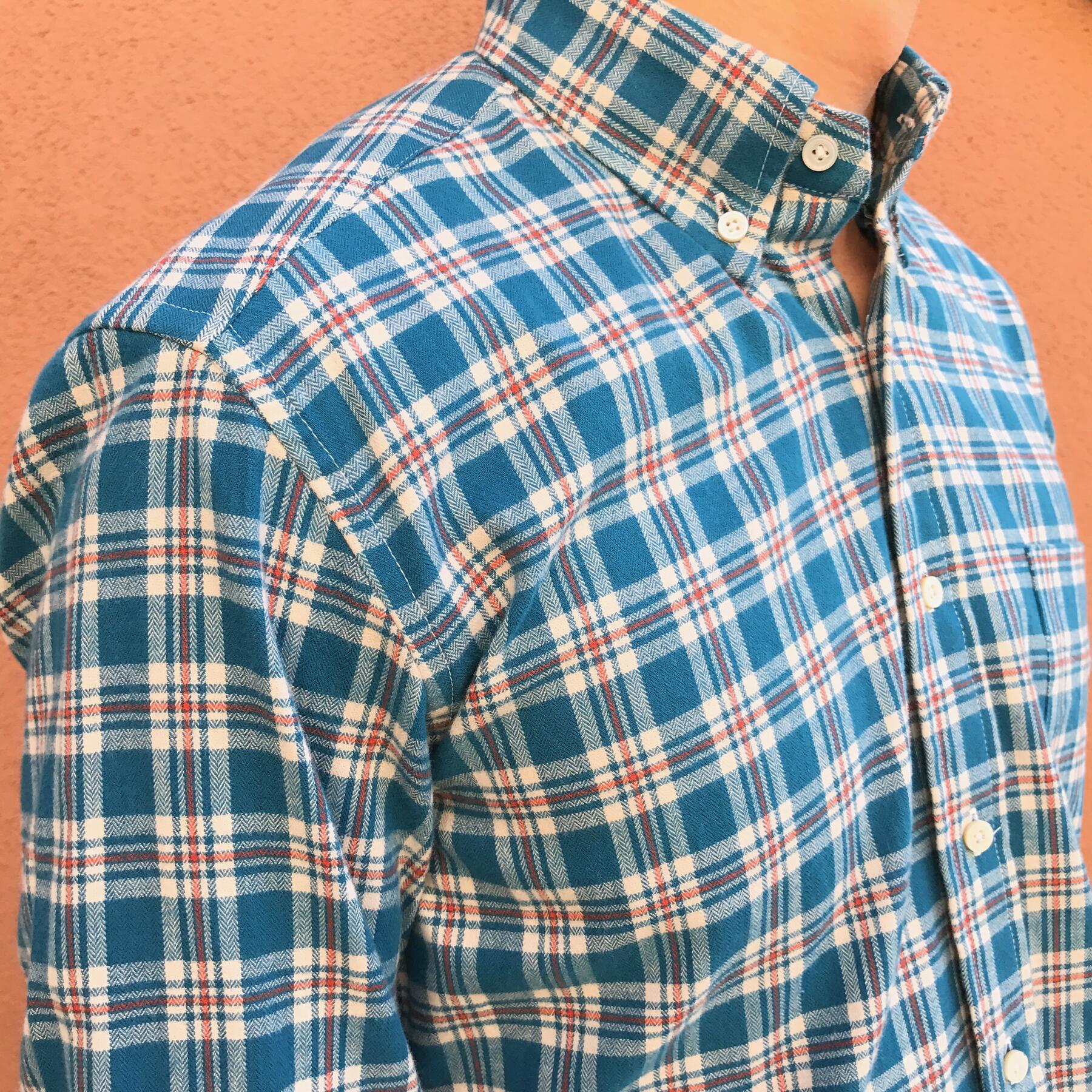 gustin aqua herringbone plaid