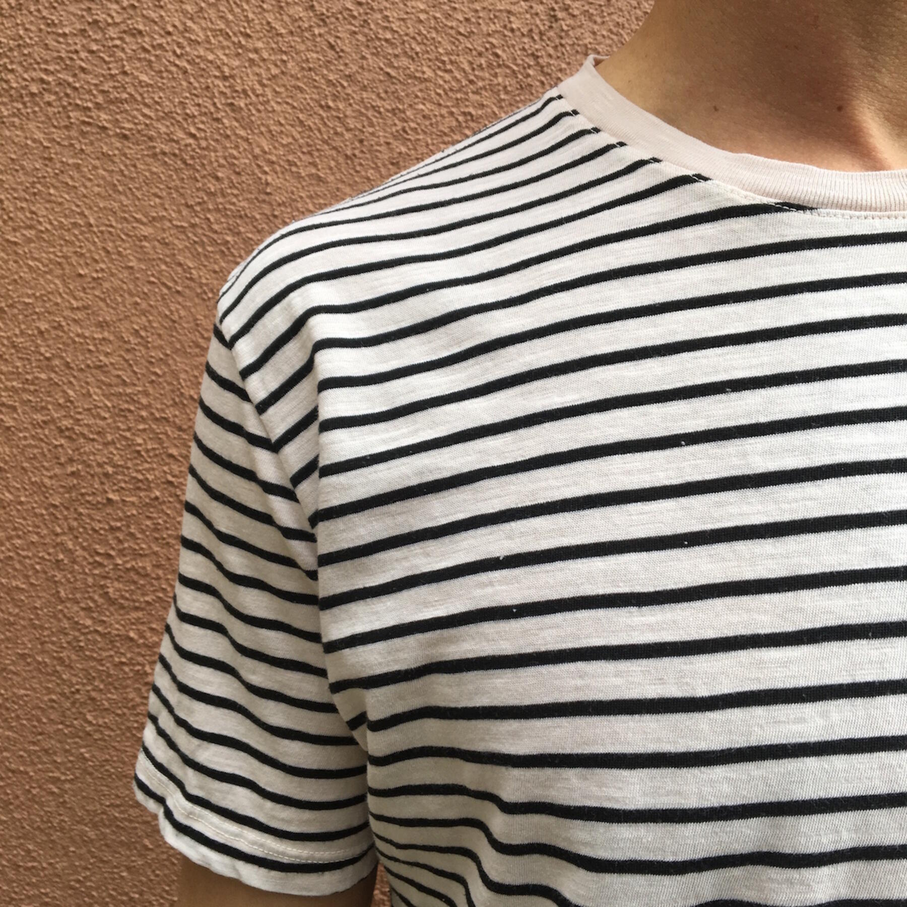 gustin slub striped t-shirt 2pk (white, black)